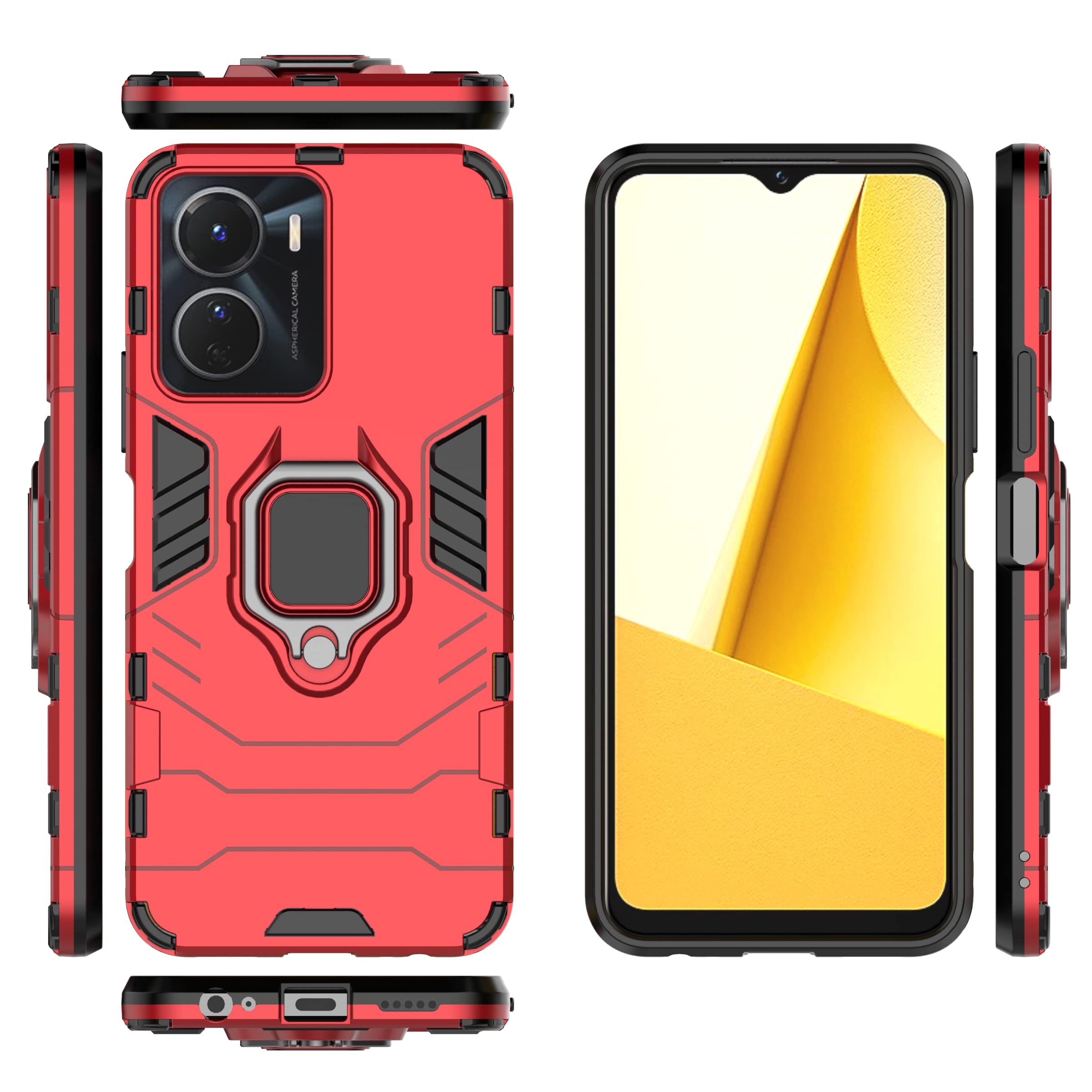 Cover Vivo X100 FTRONGRT Ibrida TPU+PC | Custodia Antiurto Con Supporto | Rosso