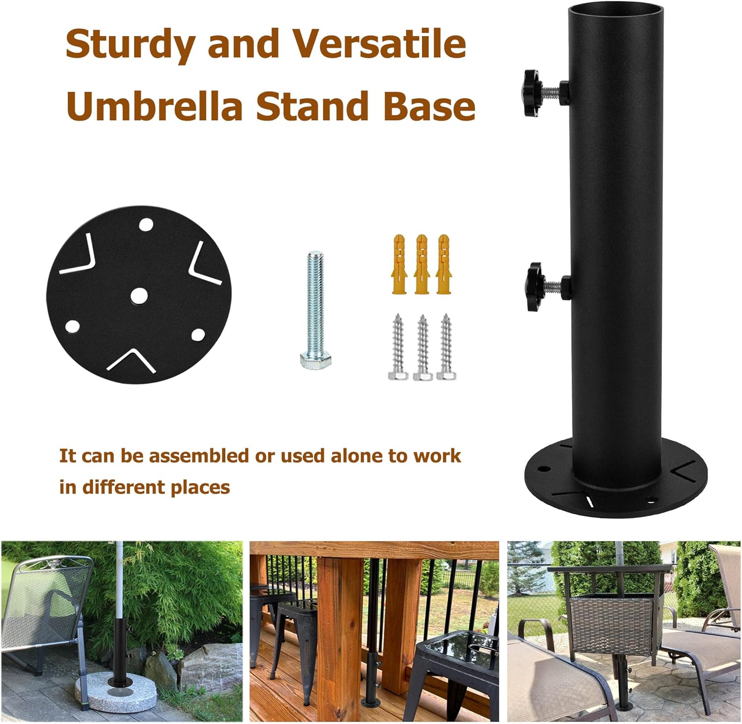 Universal Granite Umbrella Stand Tube Outdoor, Stone Umbrella Tube Base, Table Umbrella Tube Bracket, DIY Metal Tube Umbrella Mount, Marble Flag Pole Stake Holder