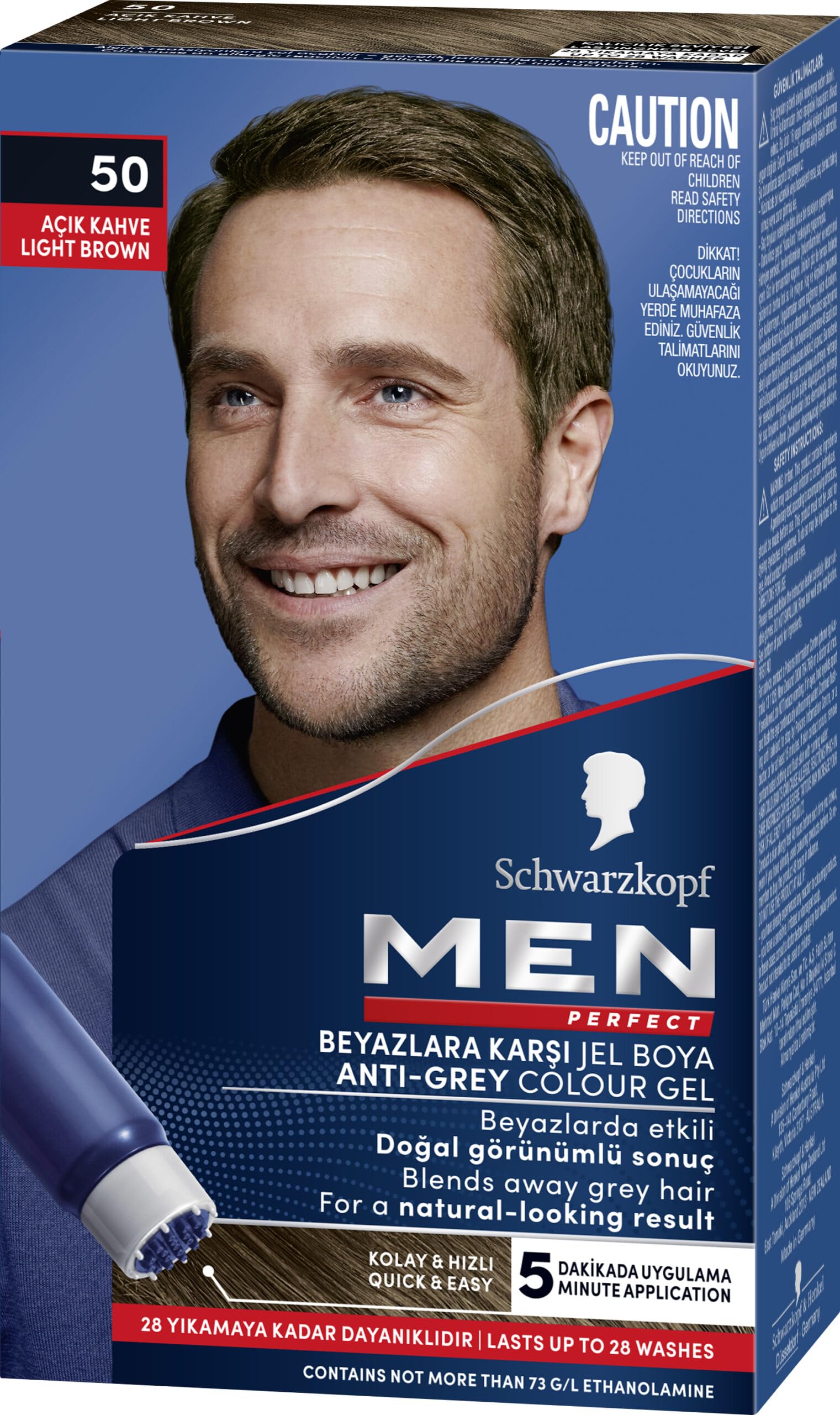 Schwarzkopf Men Perfect Saç Boyası 50 - Açık Kahve, 80 Ml