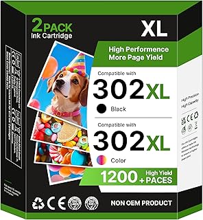 302XL Ink Cartridges Black and Colour Replacement for HP 302 Ink Cartridges Combo Pack 302 XL for HP DeskJet 3630 3636 1110 2130 Envy 4520 4523 4524 4527 Officejet 3830 3831 3835 5230 4650