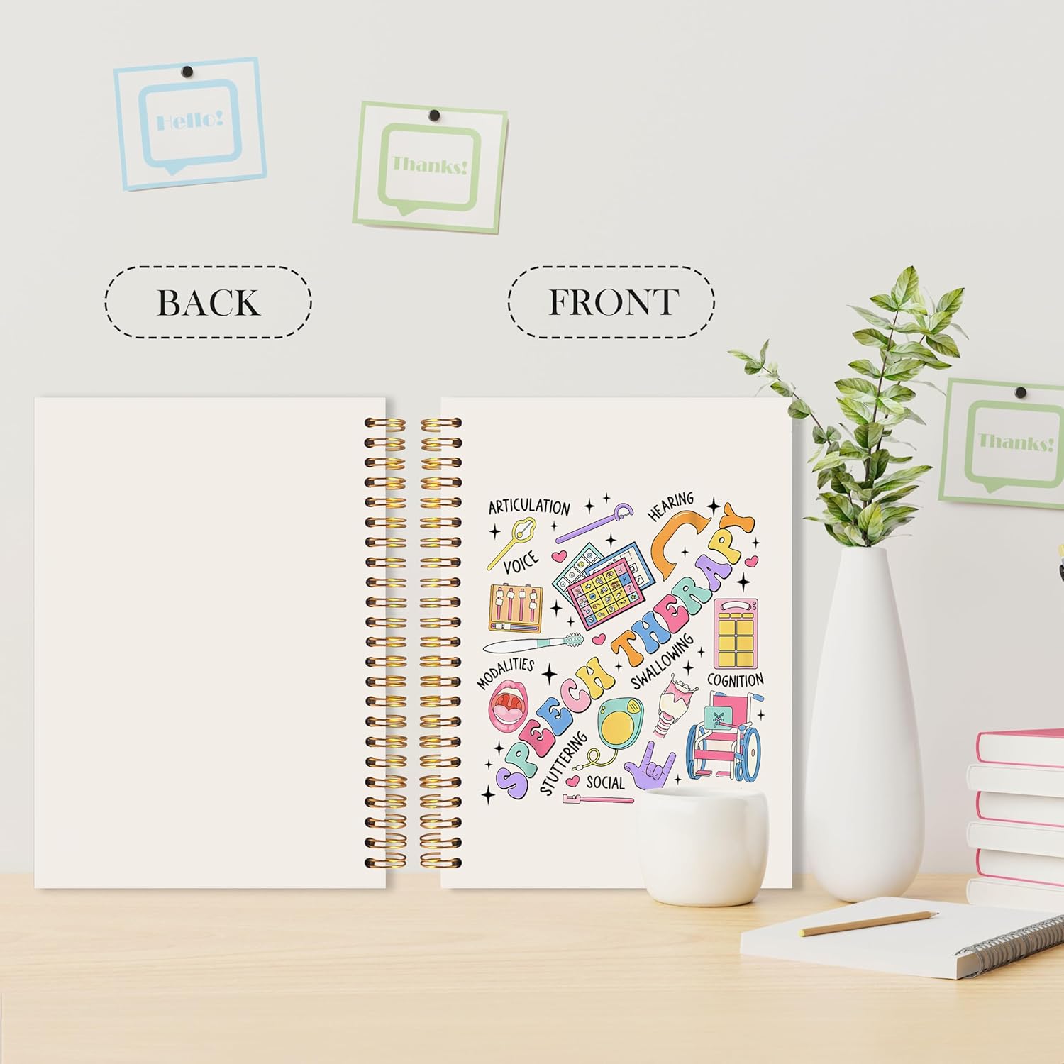 Preppy Speech Therapy Spiral Notebook, Speech Language Pathologist SLP Gifts, Therapy Journal for Therapists Therapists Counselors Social Workers, Audiologist Journal for Women, 5.5x8.3 - Image 4