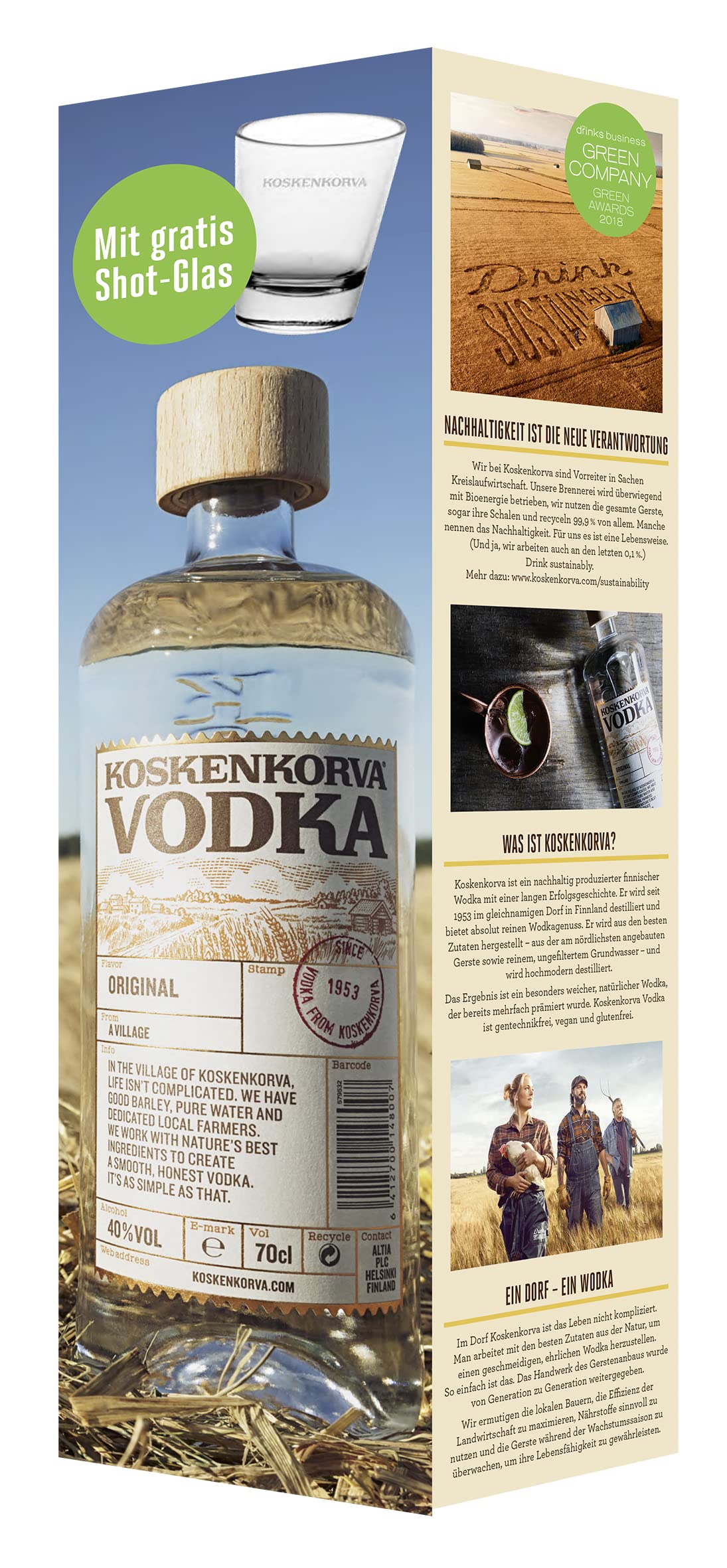 Koskenkorva Vodka - GP/Glas (1 x 0.7 l)
