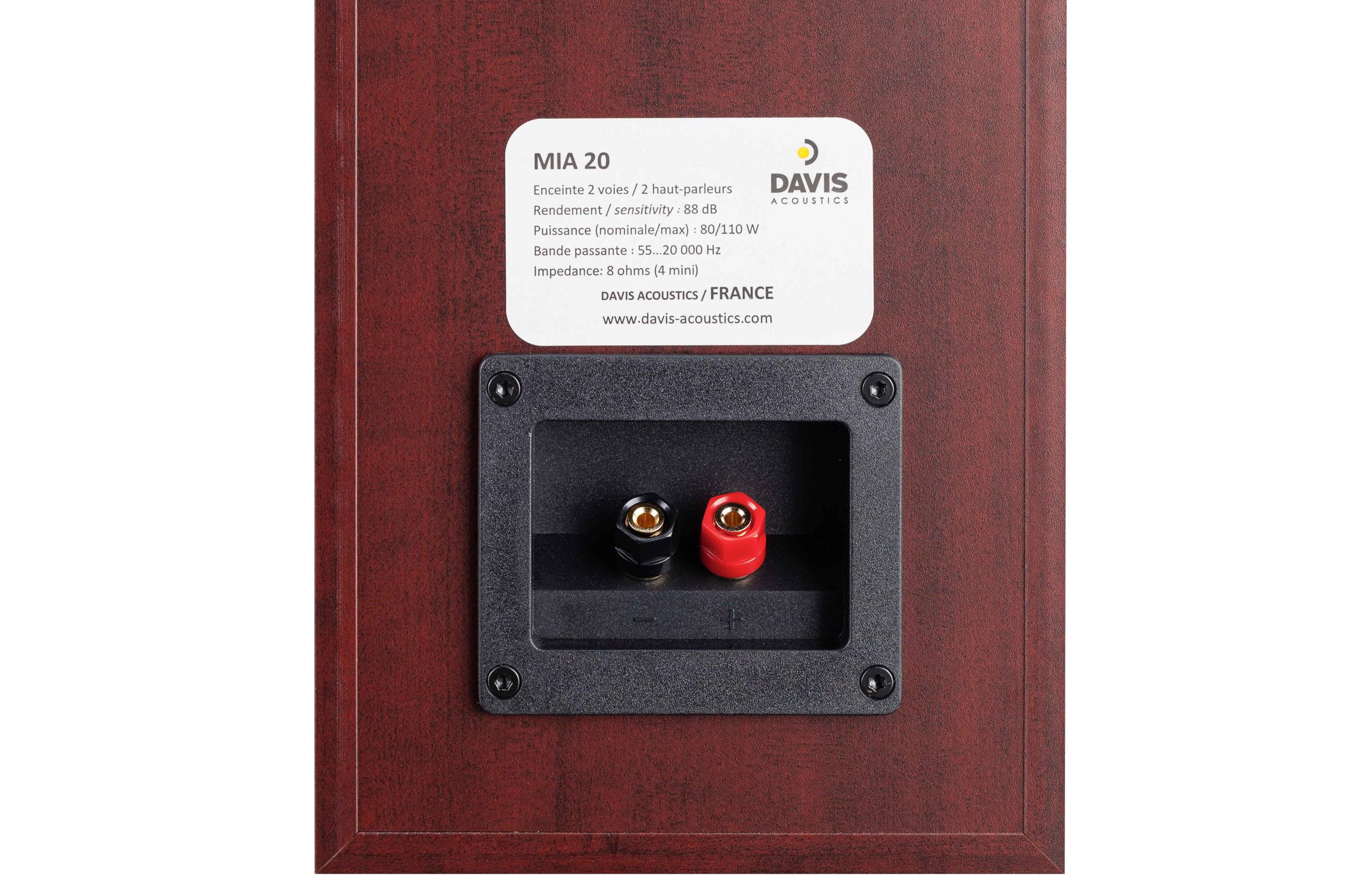 Davis Acoustics Mia 20 Rouge - Paire d'enceintes étagère 2 Voies/2 Haut-parleurs