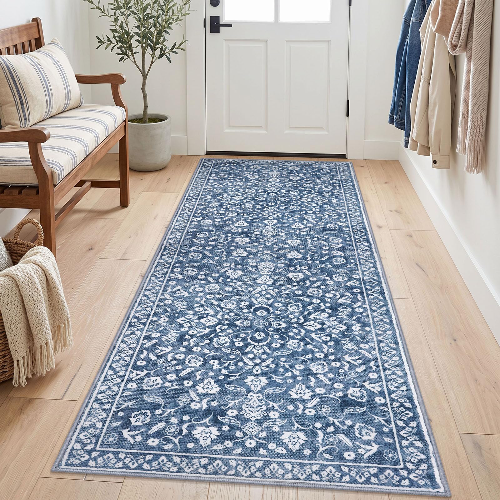 SILOLOOM Washable Vintage 3x7 Runner Rug Non Slip Runners for Hallway โ image 1