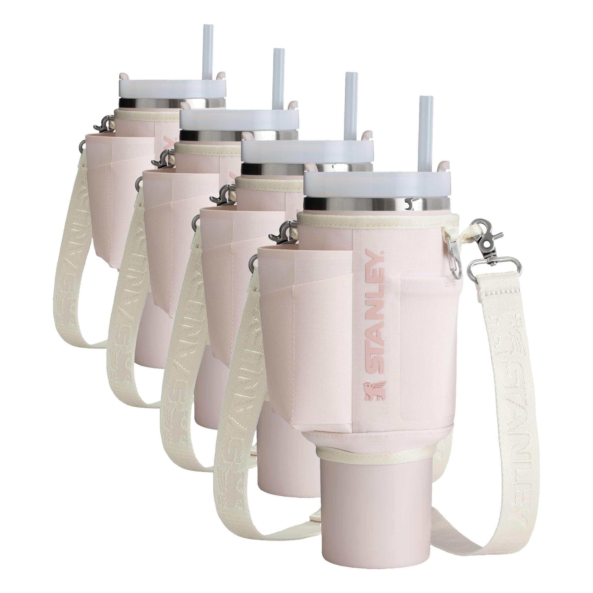 STANLEY All Day Quencher Carry All for 40 oz Tumbler with Handle | Crossbody Bag with Phone Holder Pocket,Card Sleeve &amp; Detachable Strap | Water Bottle Carrier Bag | BPA-Free | Rose Quartz (Pack of 4)