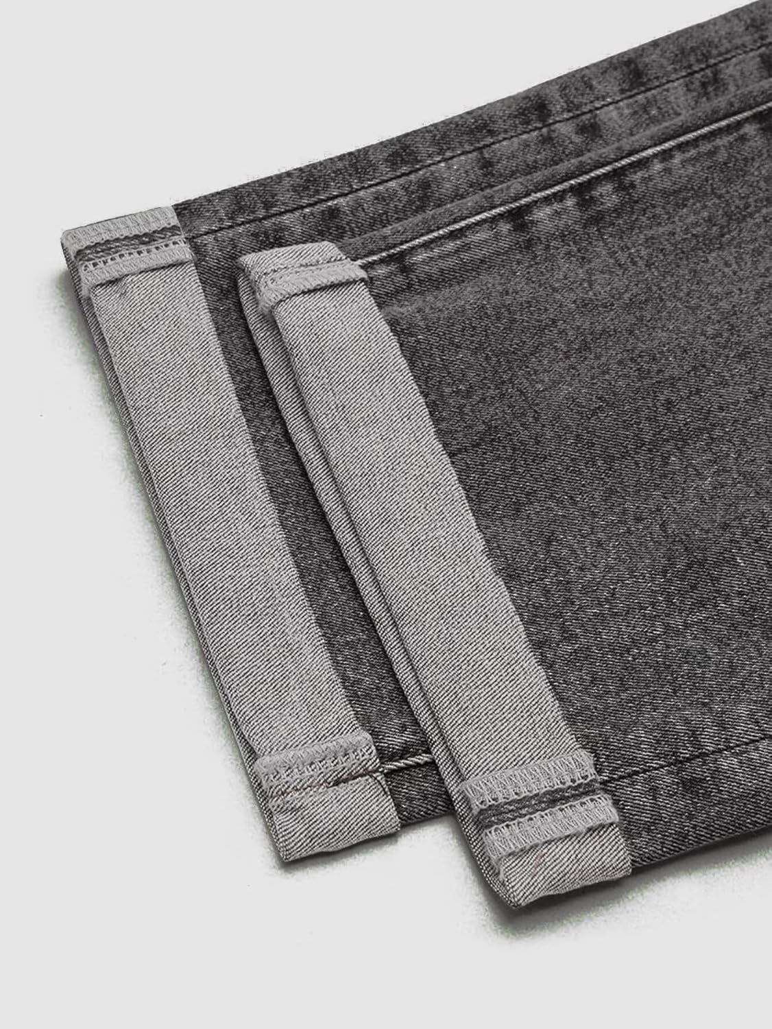 Flamingals Straight Leg Jeans for Women Boyfriend Mid Rise Roll Hem Wash Cropped Denim Pants Without Belt - Image 3