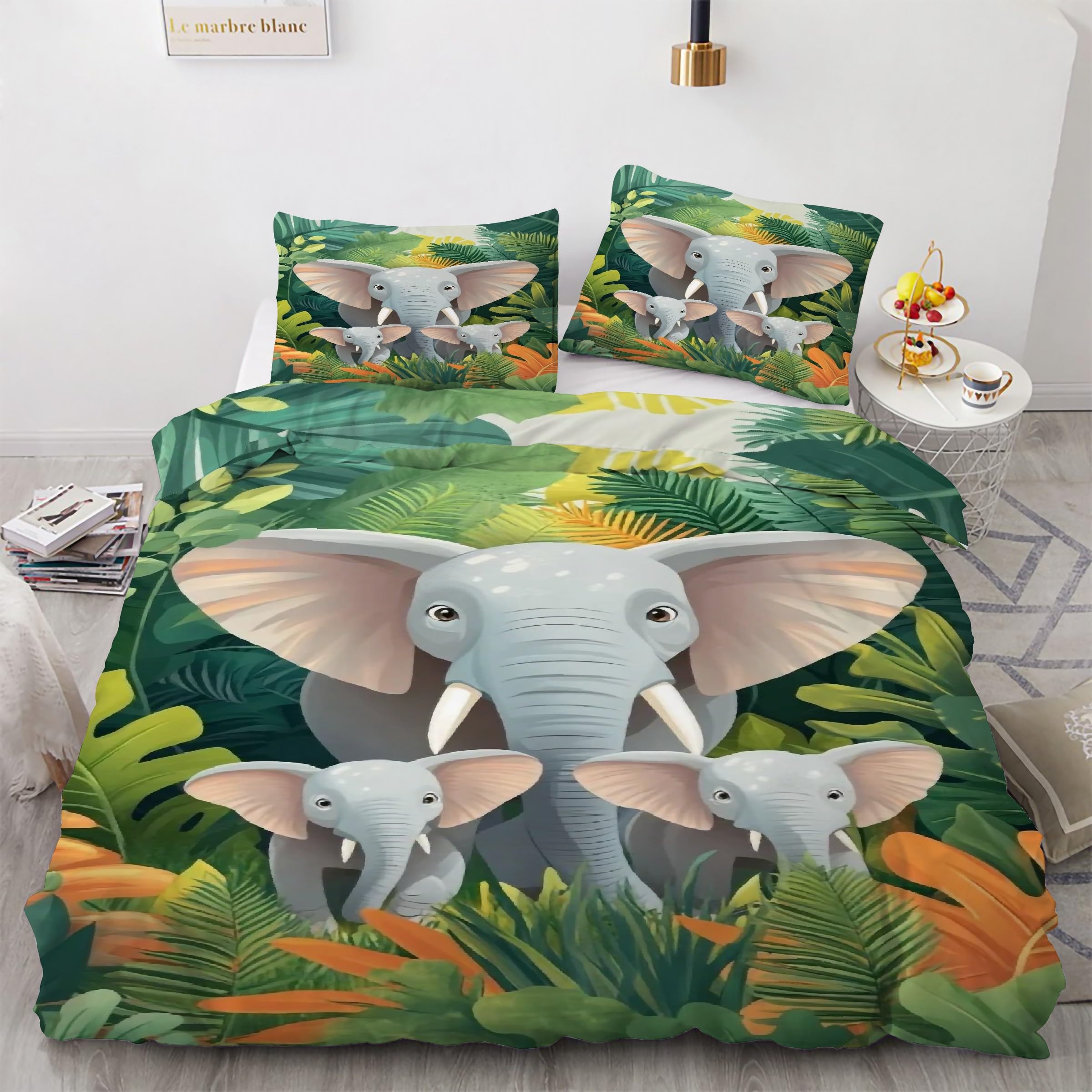 Housse de couette 240x260 éléphant pour créer une ambiance d'évasion dans la chambre