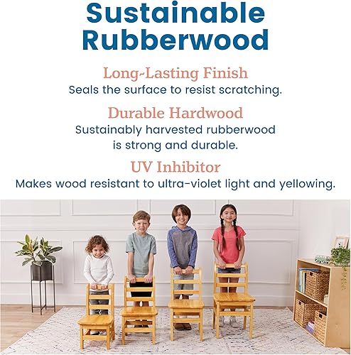 Miniatura 7 de Silla ECR4Kids montada con espalda escalonada de 3 peldaños, Natural, 2