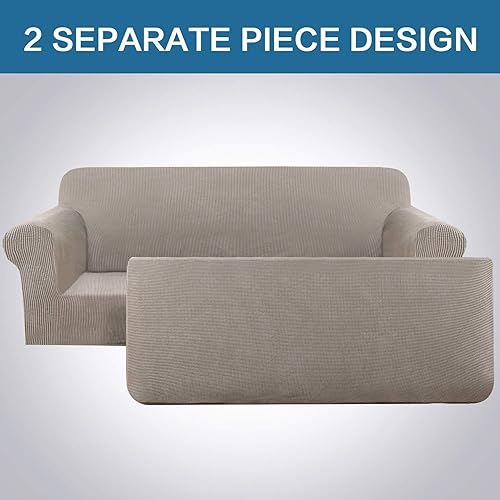 Miniatura 4 de H.VERSAILTEX - Fundas elásticas para sofá - 2 piezas para sofá de tres plazas - Fundas de sofá - Fundas para muebles (funda base y funda para