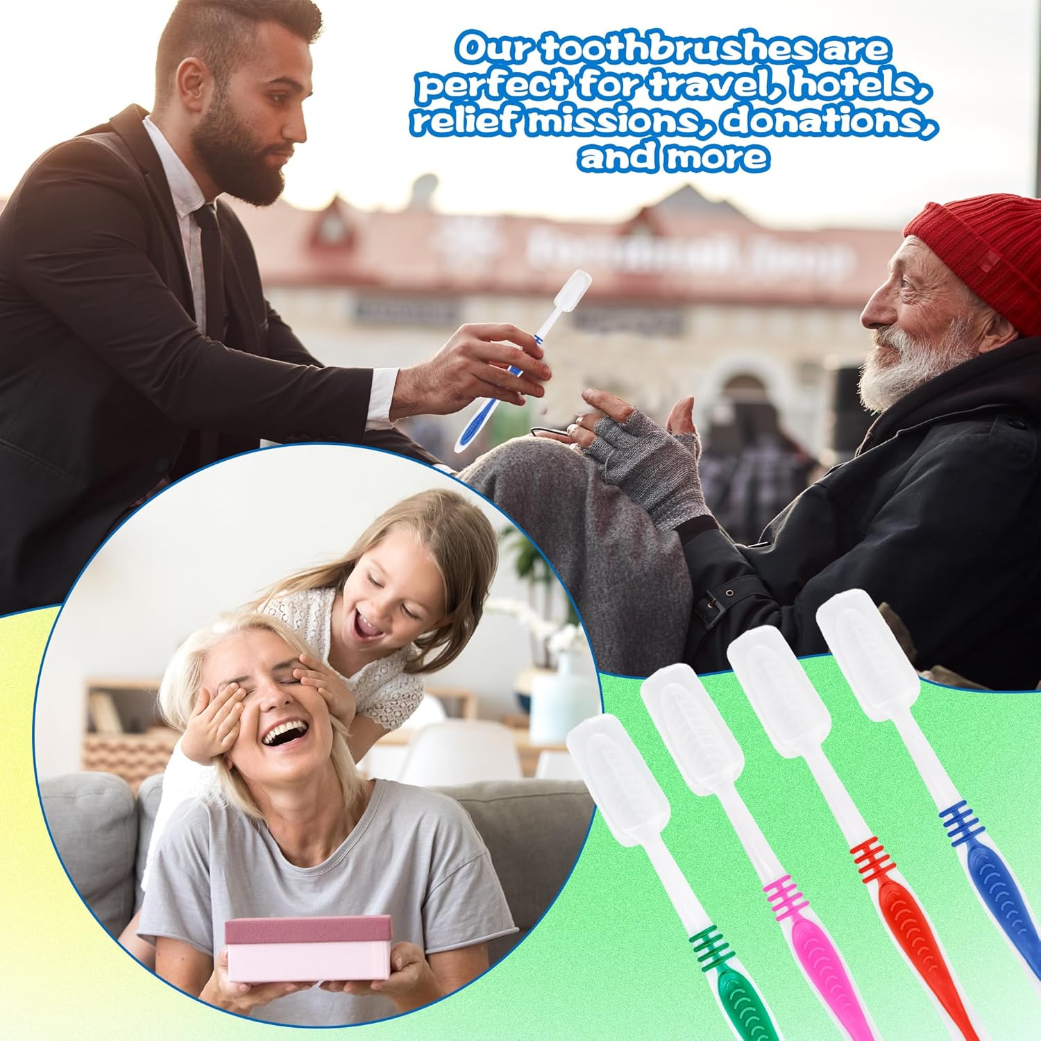 160 Pcs Disposable Toothbrushes Individually Wrapped Toothbrushes Bulk with Cover Caps Plastic Soft Bristle Manual Toothbrush for Adults Home Guest Travel Hotel Homeless, 4 Colors