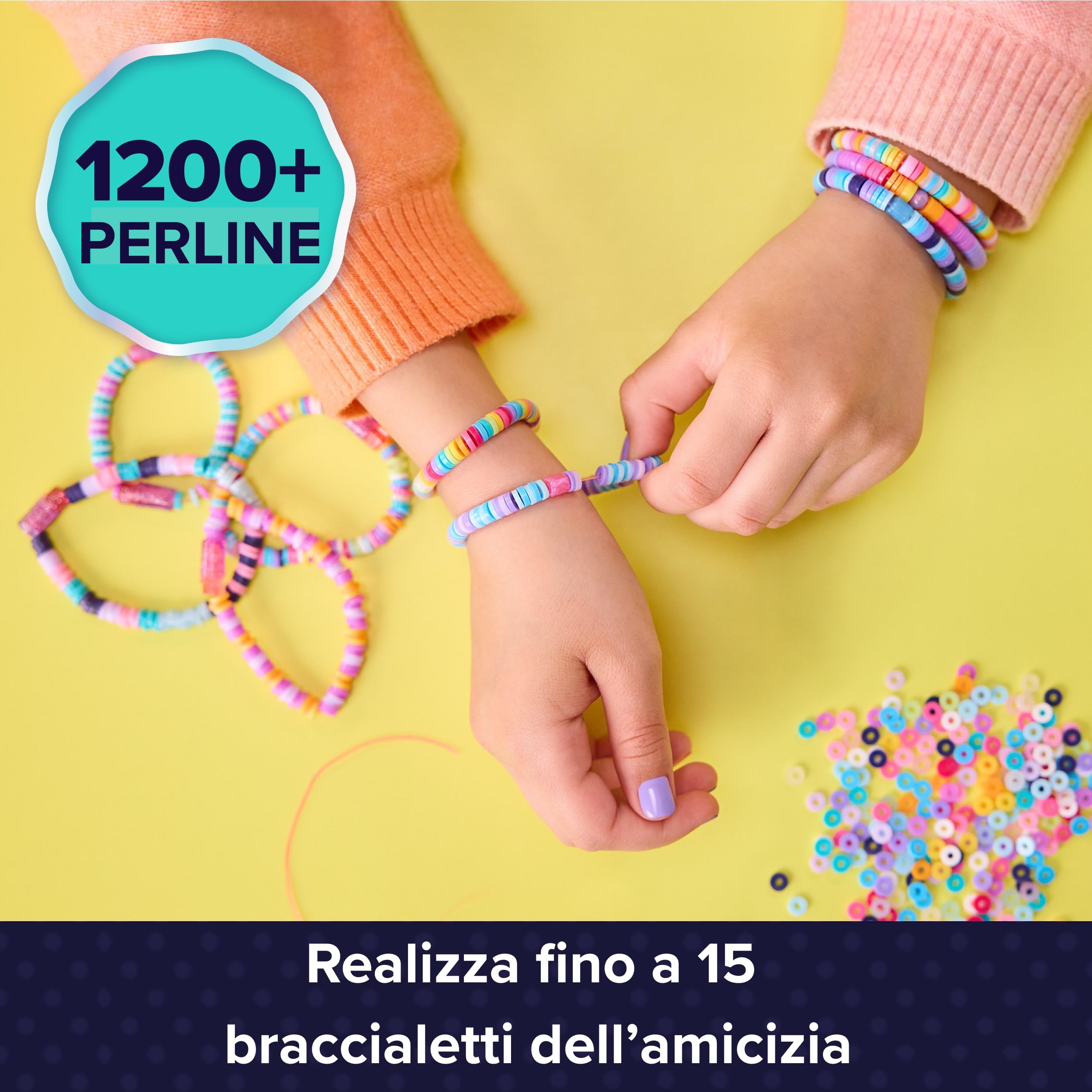 Cool Maker, Macchina dei Braccialetti Heishi dell'Amicizia, con Pratica Penna Impila-Perline e oltre 1200 Perline, per la Realizzazione di 15 Braccialetti, Giocattoli Artistici per Bambine, 7+ Anni