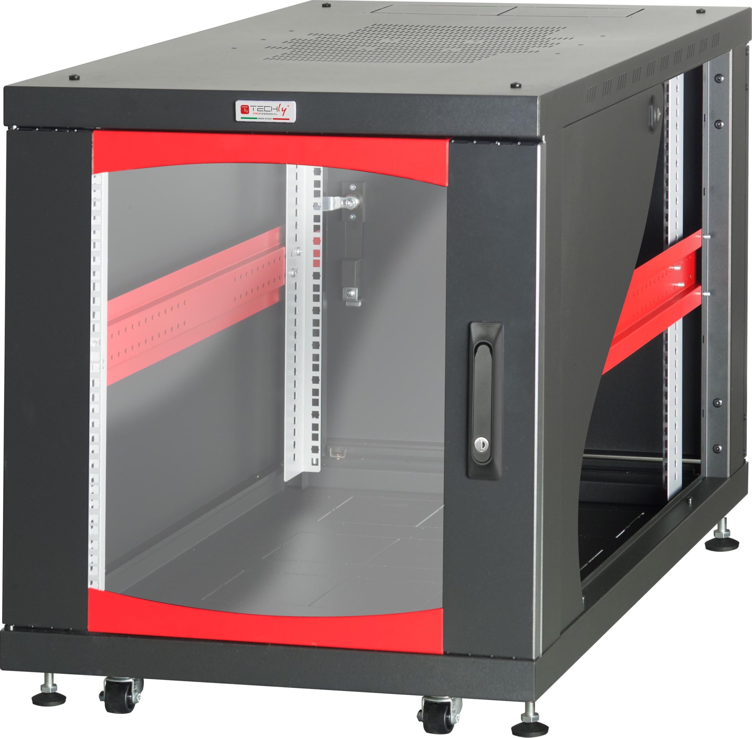 Techly Professional 105698 Armadio Server Rack 19" 600x800 12 unità Nero da sotto-scrivania Nero