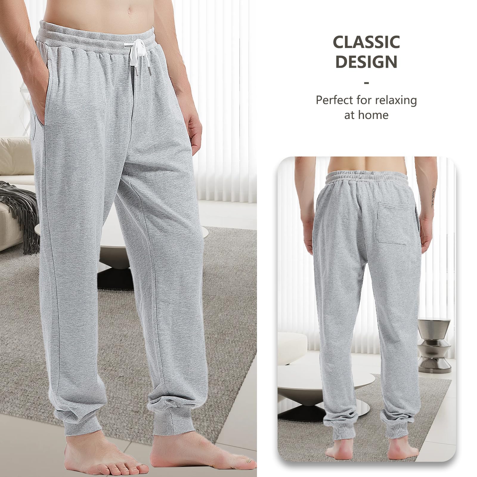 Amy Coulee Pantaloni sportivi da uomo in cotone con tasche