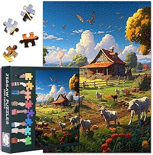 Comprar 1000 piezas Granja con vacas Jigsaw Puzzles Vacas en un prado verde Divertido Puzzle para adultos Juegos Familiares Descompresión Desafiante Jigsaw Puzzle como regalo para amigos 50 cm x 70 cm