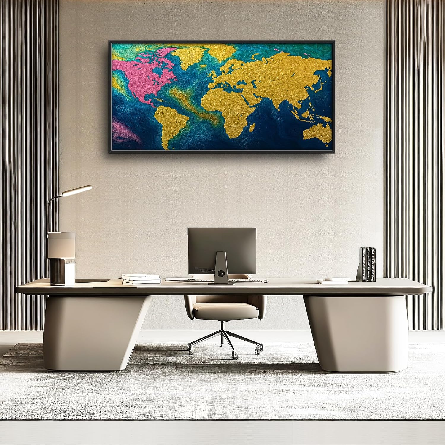 Large World Map Wall Art for Living Room Big World Map Wall Decor Travel Pictures Nautical Canvas Prints Painting Artwork Decoration for Bedroom Office Framed Gifts 30"x60" - Image 7