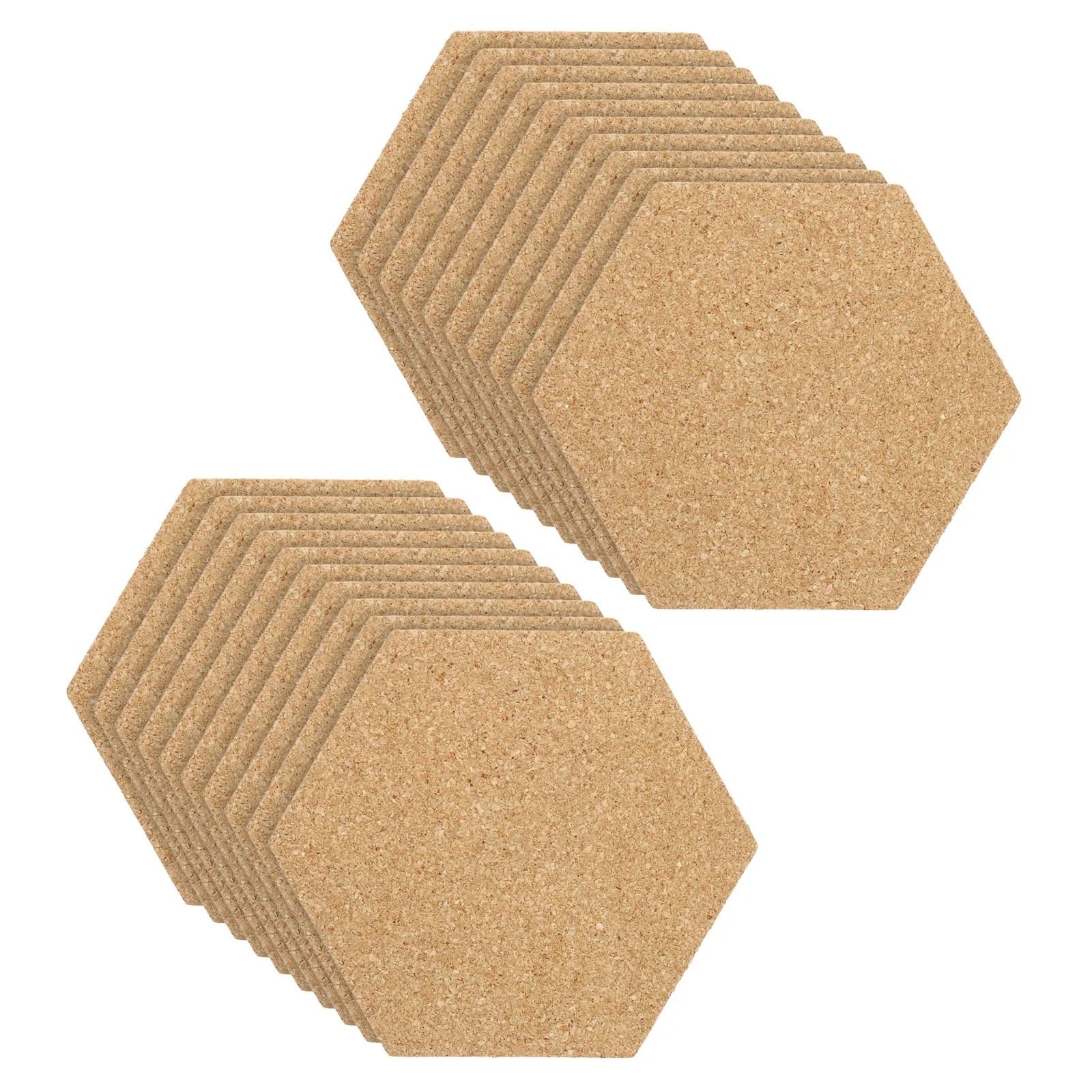 Alternatywy dla tablic korkowych 20 szt. 100x80x3,0 mm samoprzylepna tablica korkowa w kształcie sześciokąta do powieszenia na podłodze, ścianie, w domu, biurze, klasie, zrób to sam