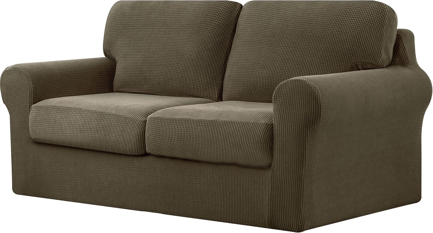 subrtex 5 Pieces Sofa Covers ,Multifunctional Sofa Slipcovers with Separate Cushion Covers and Seperate Backrest Covers Furniture 2 Seaters Protector (Medium, Ivory) : Everything Else