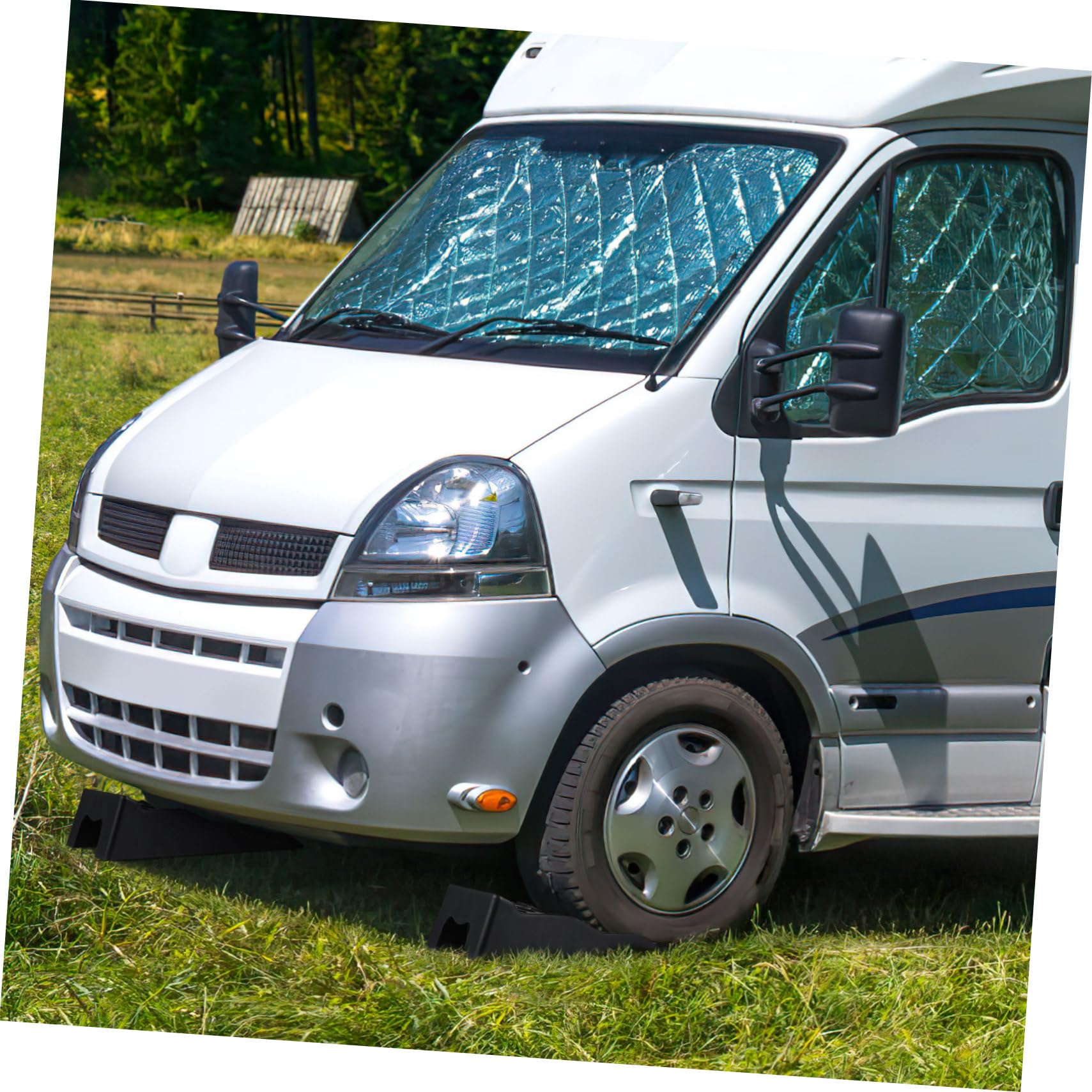 Cabilock 2 piezas Cuñas Niveladoras para Autocaravanas Bloques de Plástico Hdpe Triple para Remolques y Caravanas Rampas Resistentes hasta Toneladas Estabilidad Terreno Irregular
