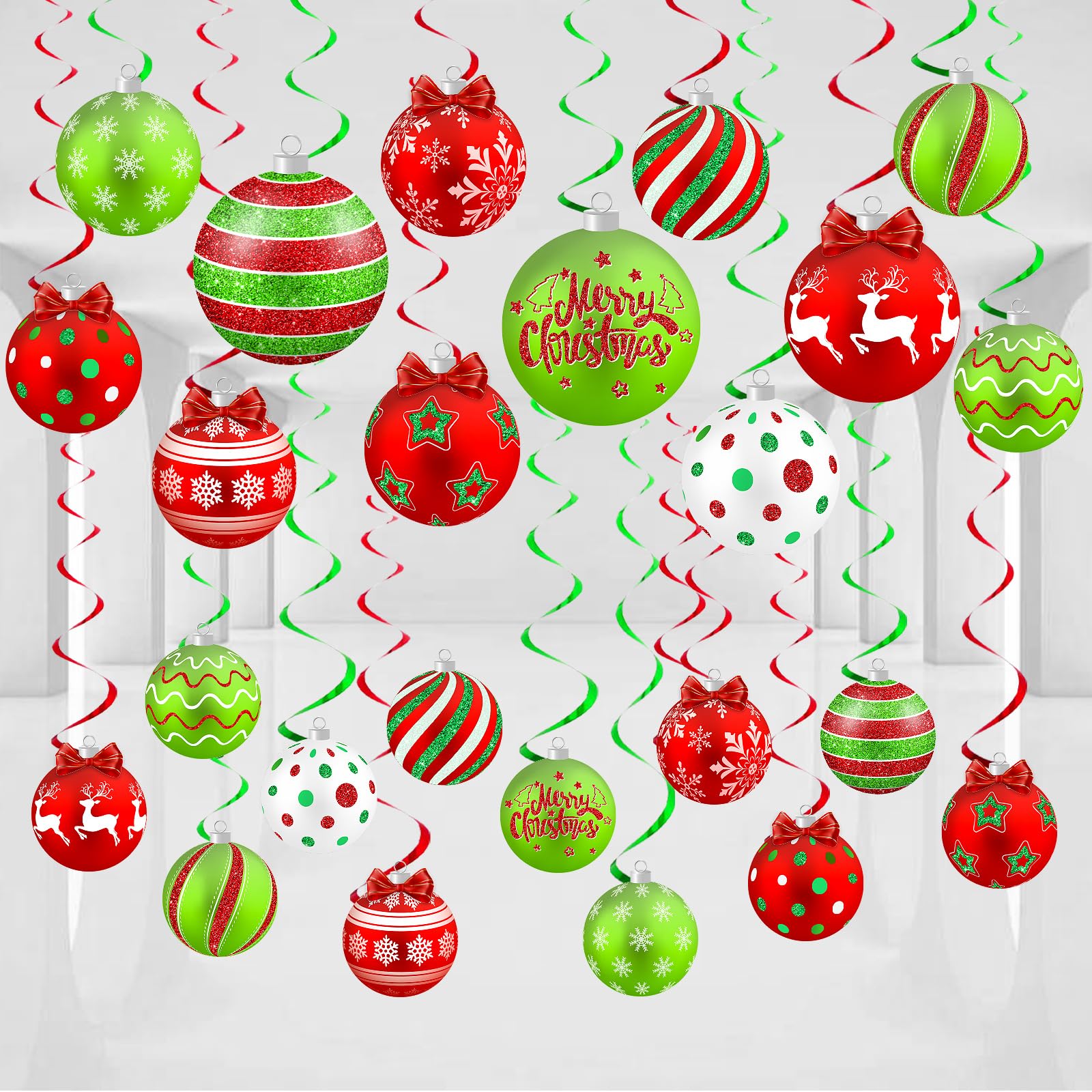 Amazon.com : 48Pcs Christmas Hanging Decorations, Christmas Ball ...