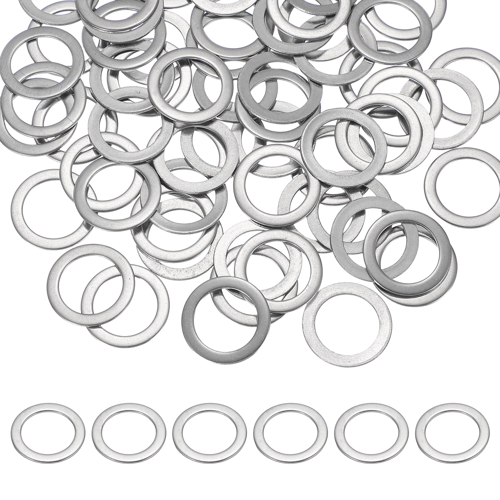 PATIKIL M14 x 20mm Metal Screw Washers Set, 66Pcs 304 Stainless Steel Flat Washers for Screws Bolts Factories Home Outdoor Projects
