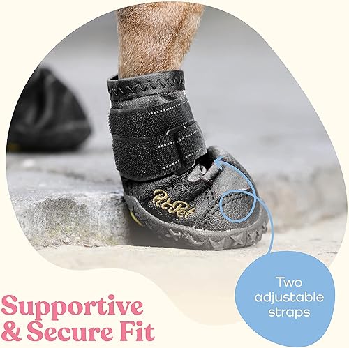 Miniatura 10 de Zapatos impermeables para perros, zapatos de diseño elegante para perros, botas para perros con parte inferior de goma antideslizante que protege