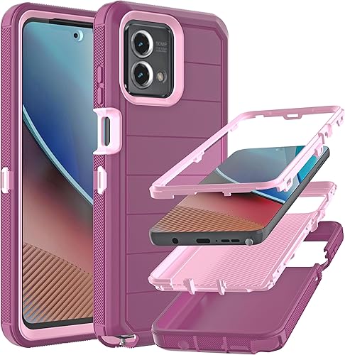 Miniatura 1 de Funda para Moto G Stylus 5G 2023 (sin protector de pantalla) con funda duradera de 3 capas a prueba de caídas, a prueba de golpes, funda de goma
