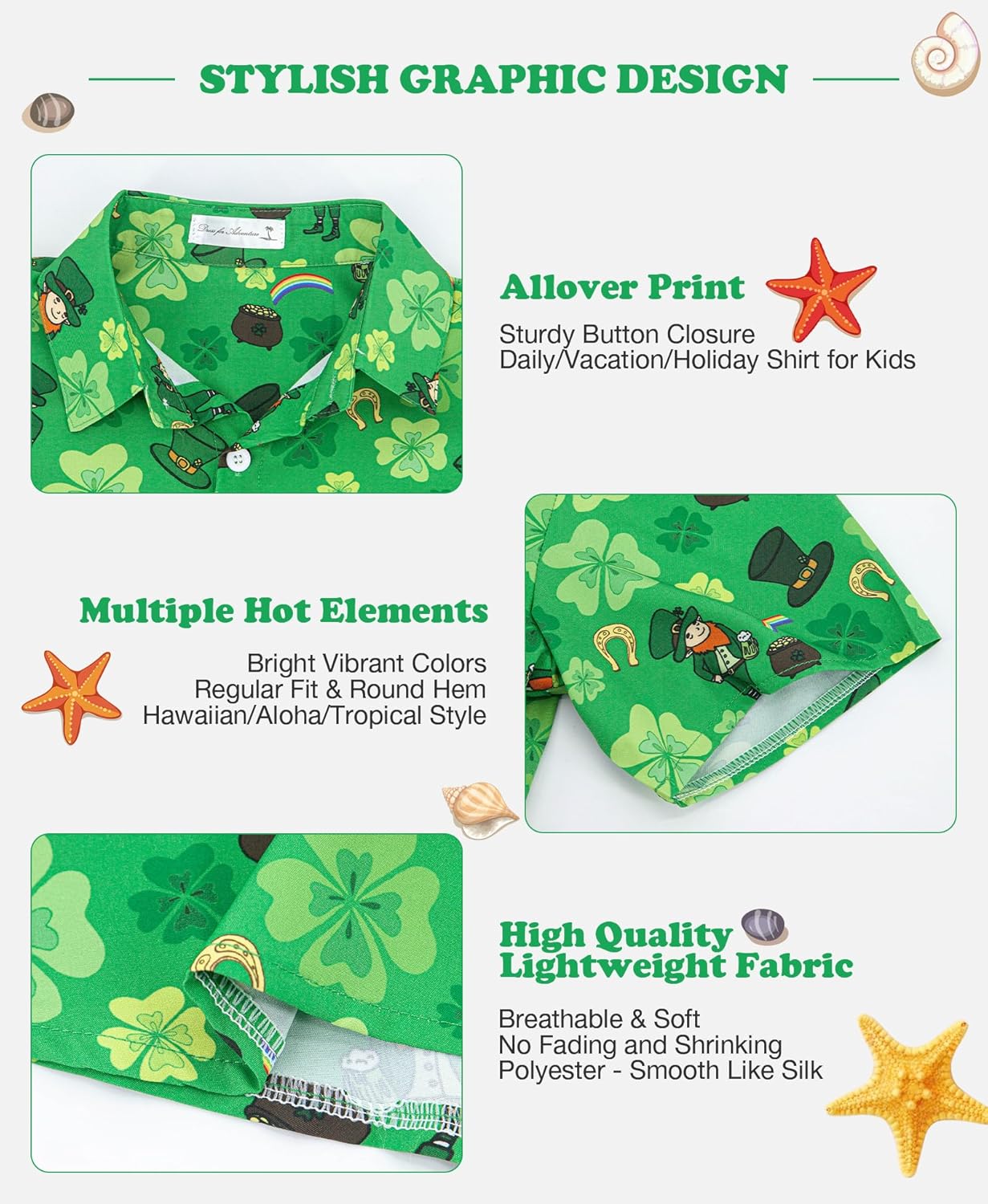 Yoimira Hawaiian Shirts for Boys, Button Down Short Sleeve Tropical Print, Kids Summer Beachwear Tops 7-14 Years - Image 4