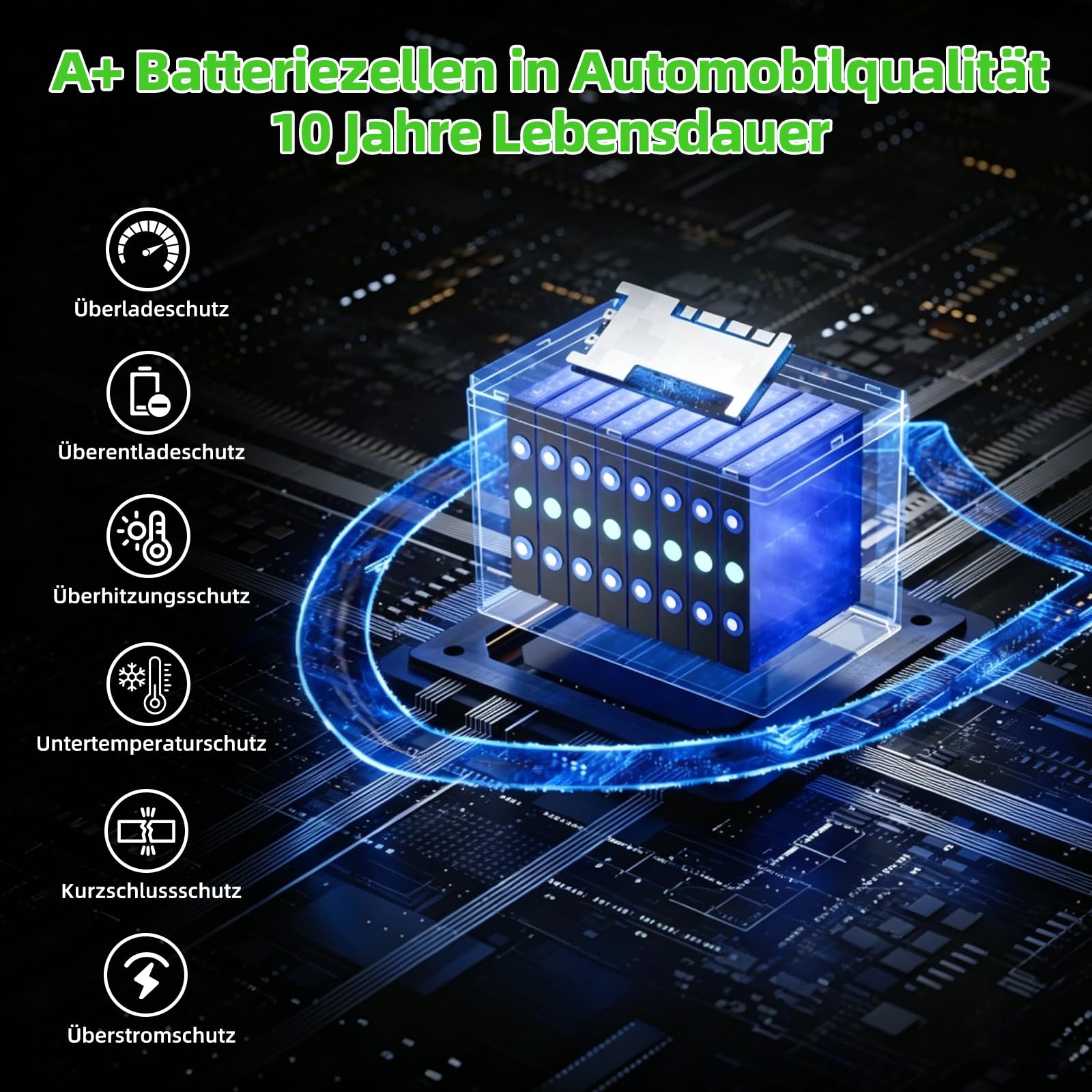 100Ah LiFePO4 Bluetooth, BMS Niedrigtemperaturschutz 15000 Ladezyklen, 12V 1280Wh Wohnmobile, Boote Solarmodule und Netzunabhängiges System