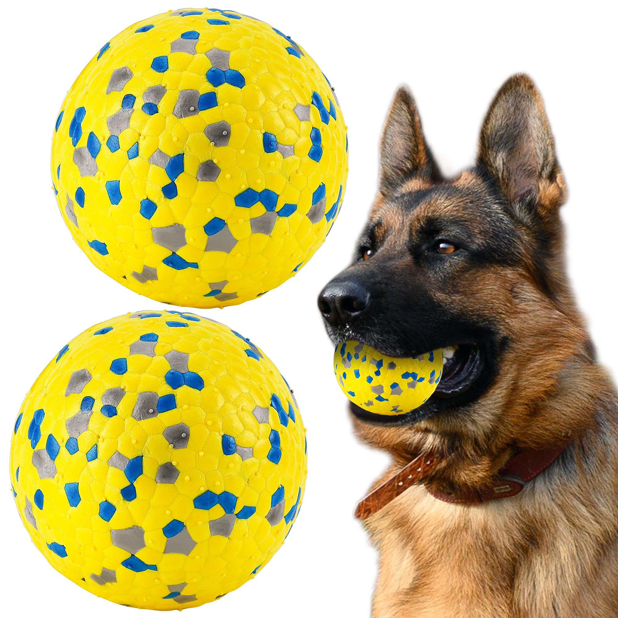 SUNNEKO Dog Balls for Large Medium Small Dogs Bouncy Tennis Ball for Aggressive Chewers Durable Water Toy for All Life Stages Labrador