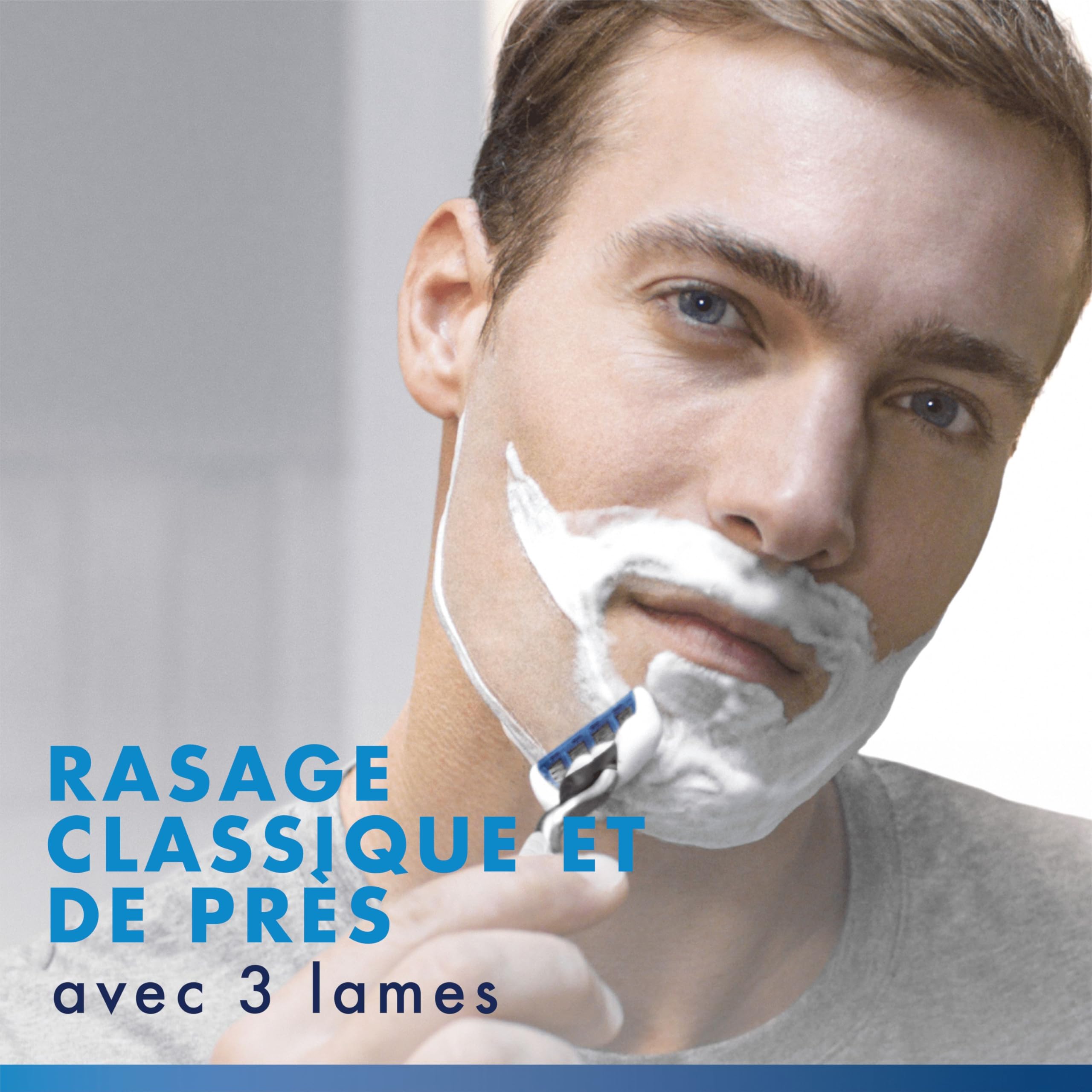 Gillette Lames de Rasoir Homme Mach 3 Turbo, Pack de 6 | Cartouche avec un Revêtement pour Réduire la Pression sur la Peau, en Acier Inoxydable, 1 Recharge Jusqu’à 15 Rasages