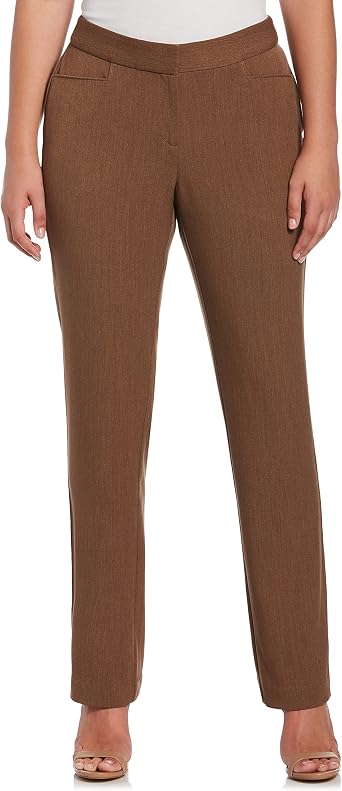 Rafaella Womens Curvy Fit Gabardine Slim Leg Pant