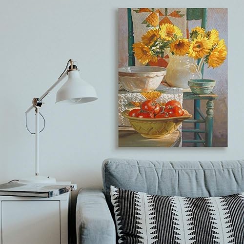 Miniatura 8 de Stupell Industries Heide Presse - Placa de pared de madera con diseño de girasol y cosecha de otoño, 13 x 19 pulgadas