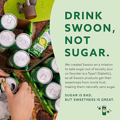 Miniatura 5 de Swoon Mezcla de limonada sin azúcar (12 latas)  Jugo de limón con matcha orgánico de grado ceremonial  Limonada cetogénica para dieta cetogénica,