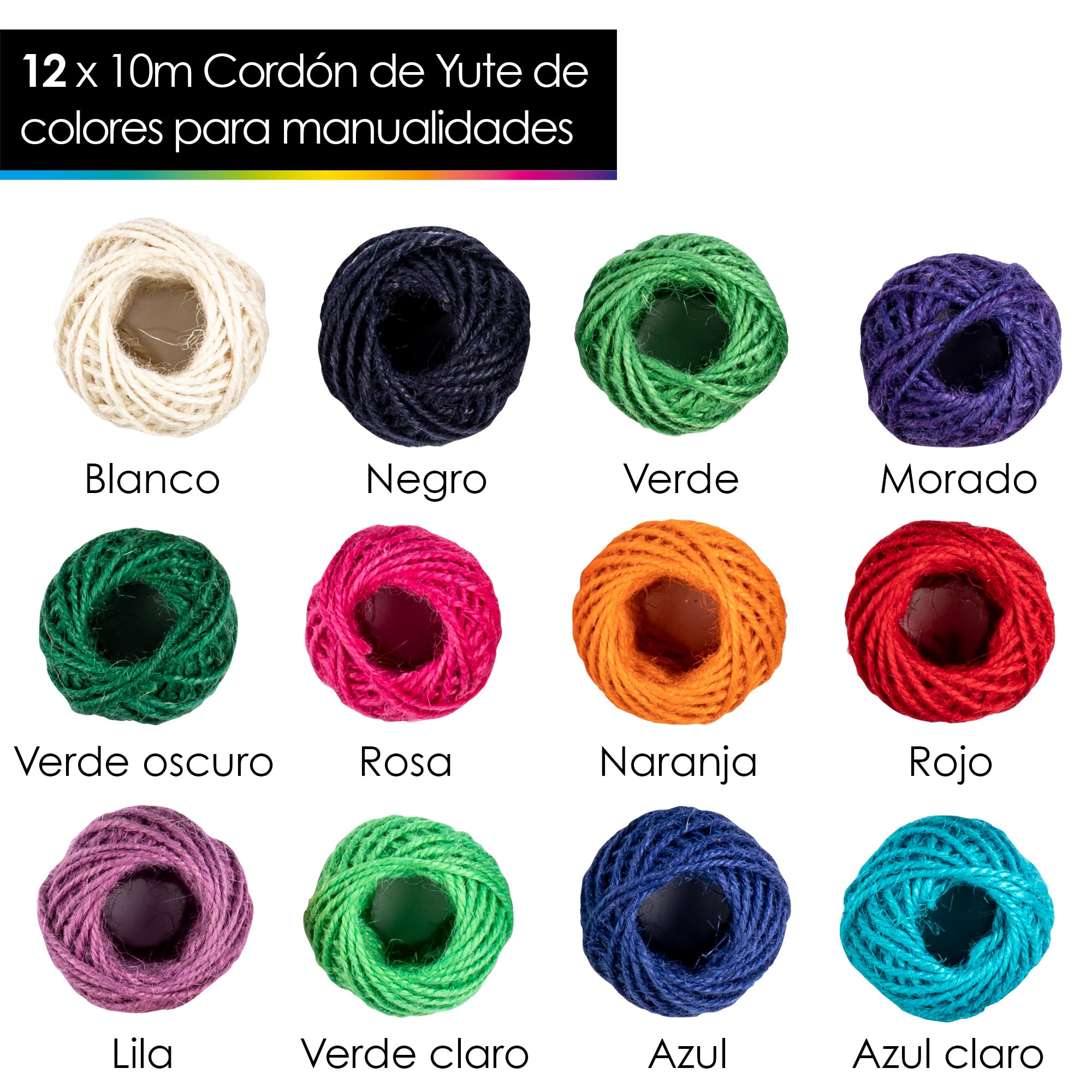 Ticeed Cordón De Lino Multicolor, Cordón De Hilo De 22 Colores Cuerda De Cáñamo Para Pulseras Lino Multicolor Natural Cordón Cable Hilo Encerado Macrame Para DIY Llavero Pulsera(1mm, 4,5m