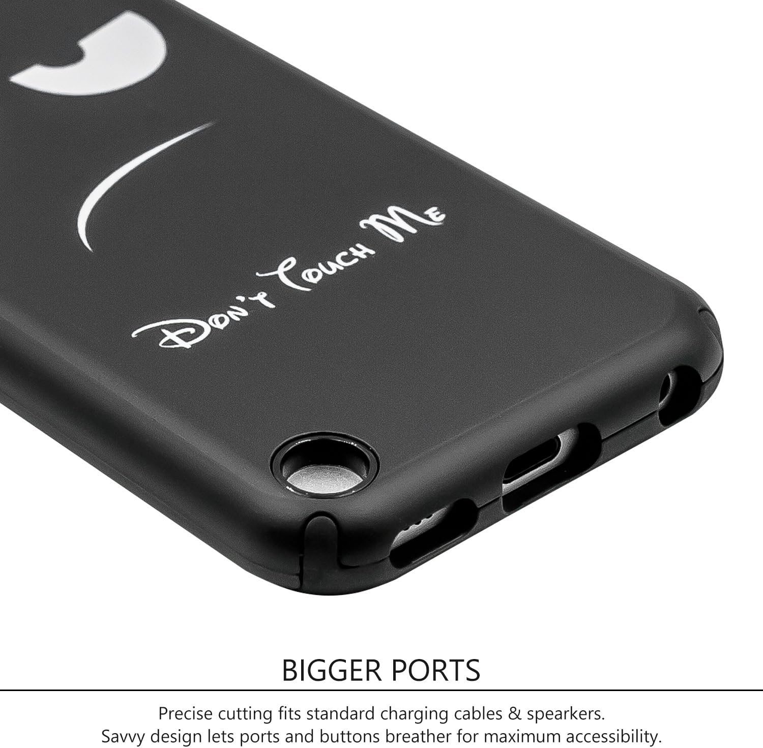 Slim Fit Designed for iPod Touch 7th Generation Case, Hybrid Dual Layer Protective Case for iPod Touch 5 / 6 / 7 Don't Touch Me