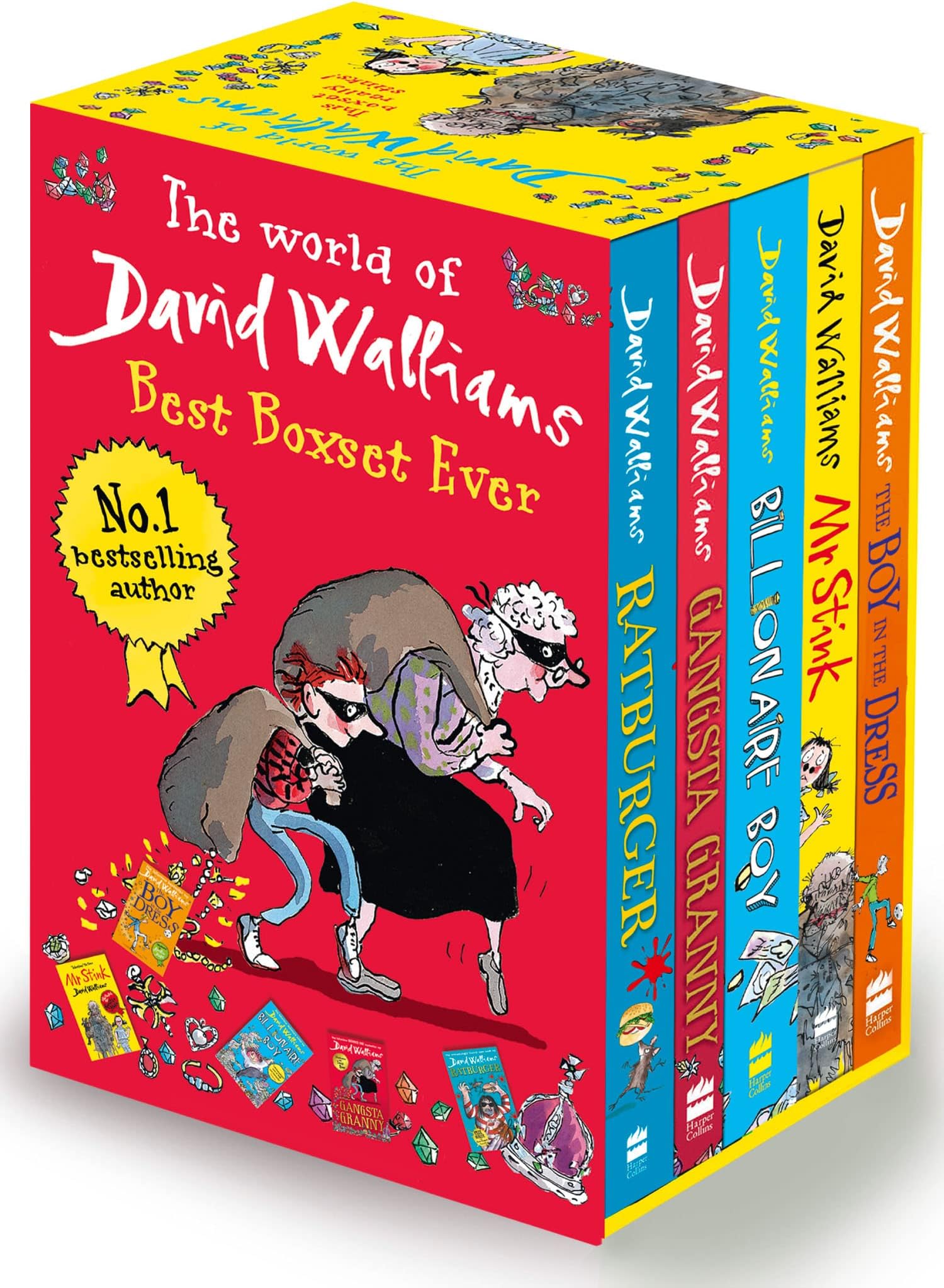David Walliams Series 1 - Best Box Set Ever 5 Books Collection Set (Billionaire Boy, Mr Stink, The Boy in the Dress, Gansta Granny, Rat burger)