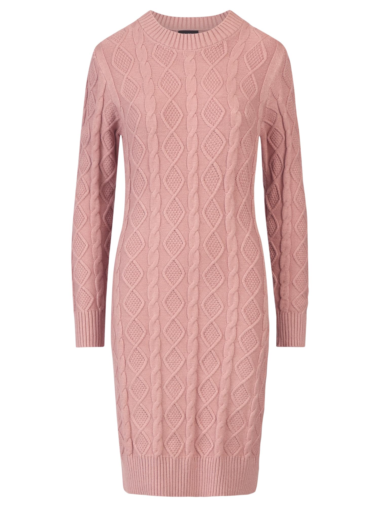 APART Strickkleid mit Strukturmuster und Rundhalsausschnitt,