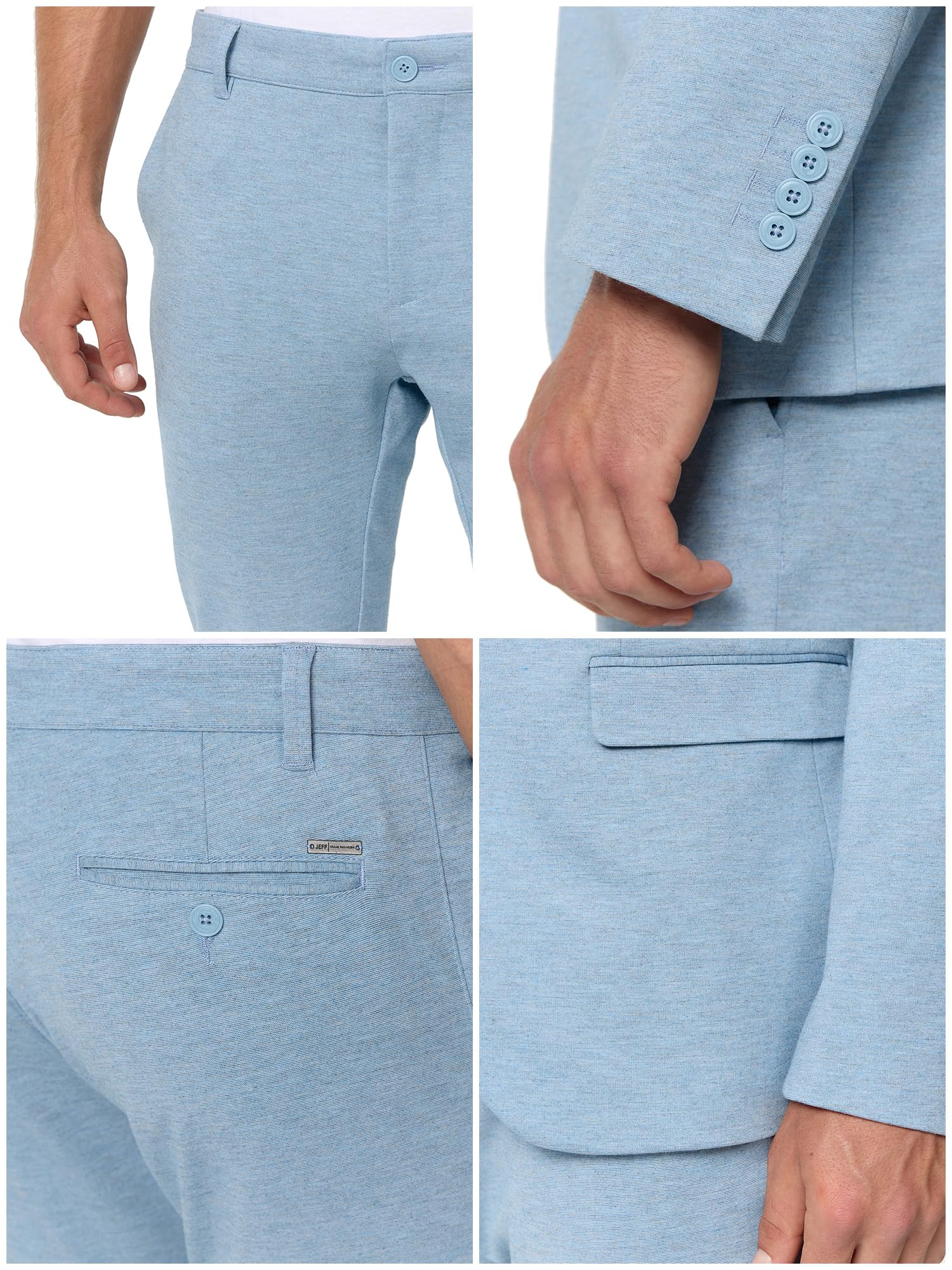 JEFF Herren JFEzra Set Anzug 2-teilig Sakko Hose Bundle | elastischer Herrenanzug Regular Fit für Männer
