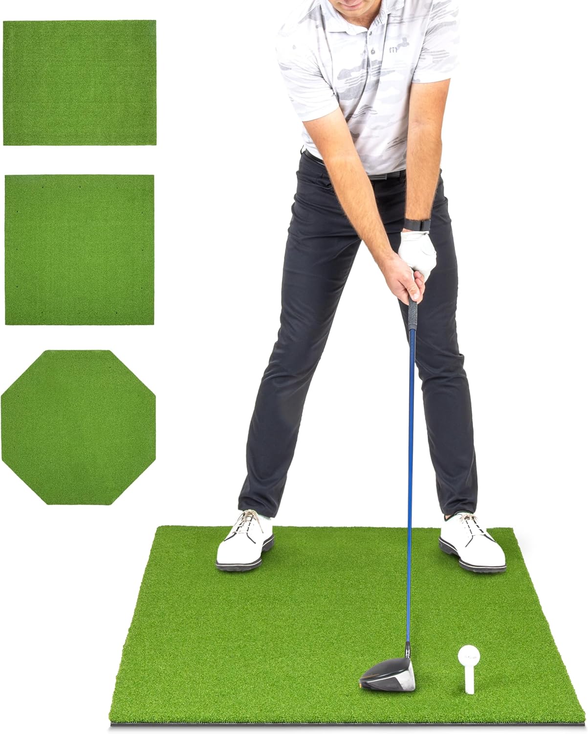 GoSports PRO Golf Hitting Mats for Indoor/Outdoor Practice – Choose Size – Turf Driving Range Mats for Golf Simulators and Practice 5’ x 3’ 5mm PRO Turf