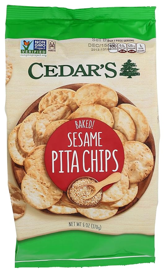 Cedars Mediterranean Food Sesame Pita Chips, 6 OZ