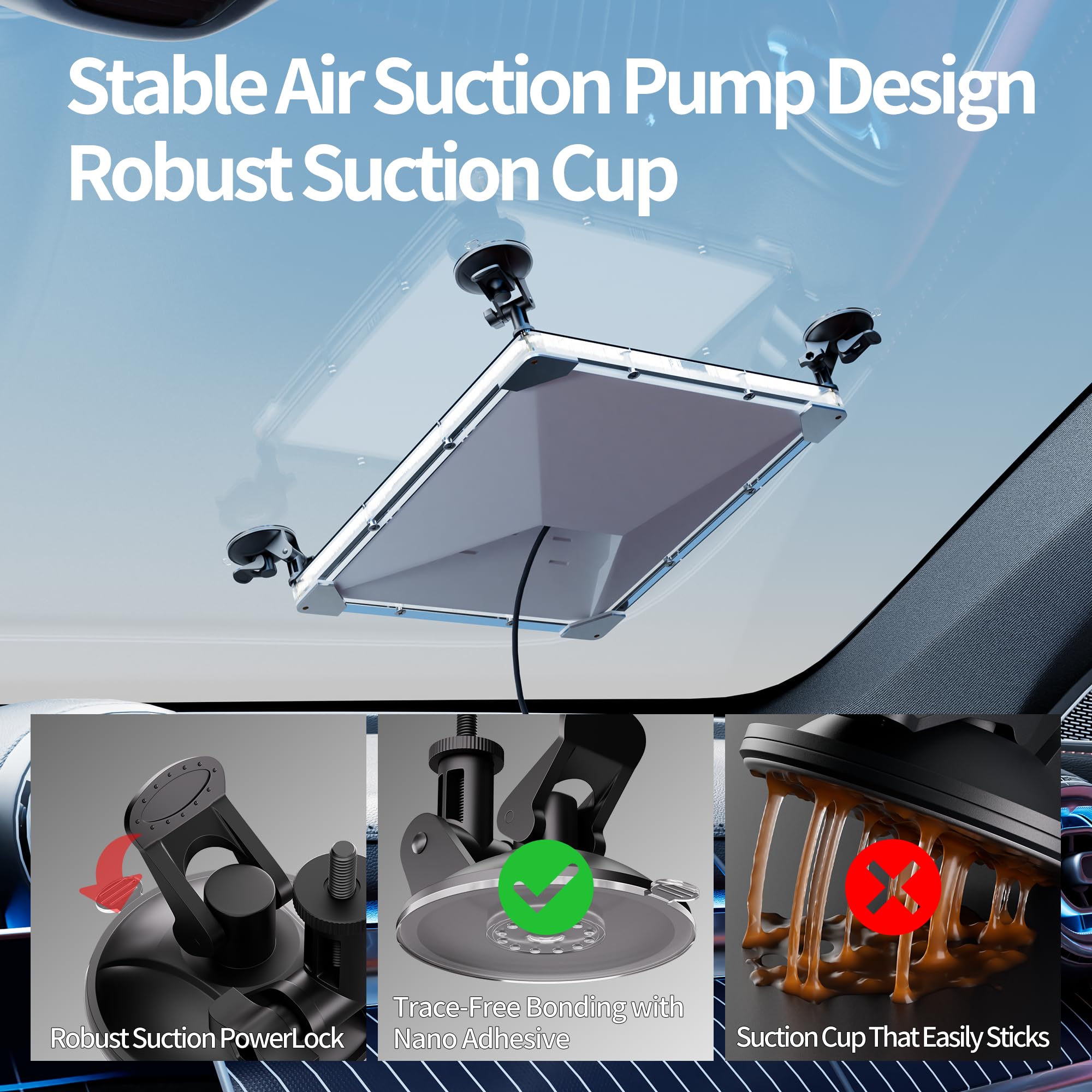 Starlink Mini Suction Cup Mount Mounting Kit for Car Windows and Sunroofs with Heavy-Duty Aluminum Alloy, with Vacuum Suction Cups for Roof Racks, RV Ladders