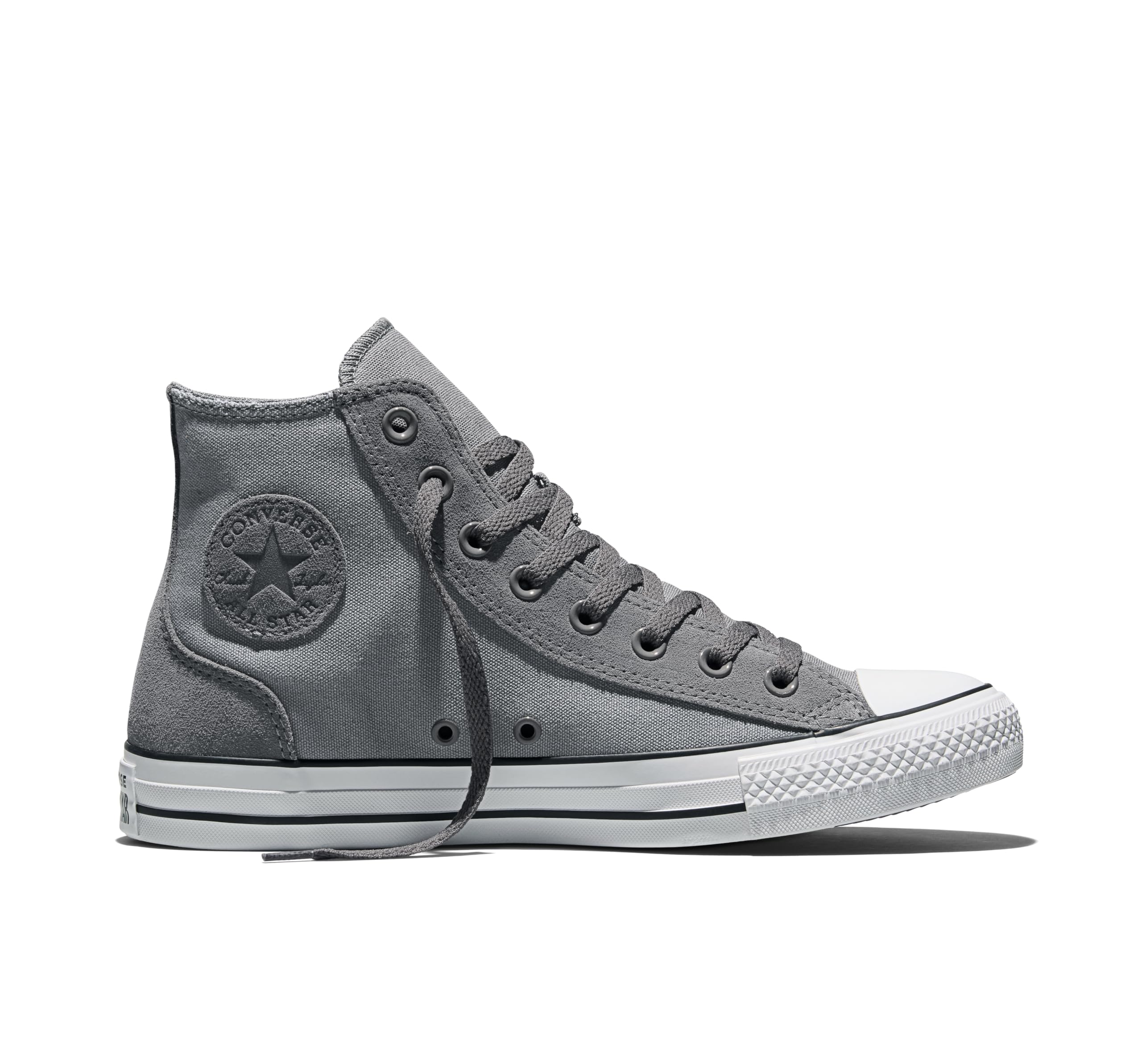 Converse Unisex Adult Chuck Taylor All Star Canvas & Suede High Top Sneaker 9.5 Women/7.5 Men Darker Grey/Dark Matter/White