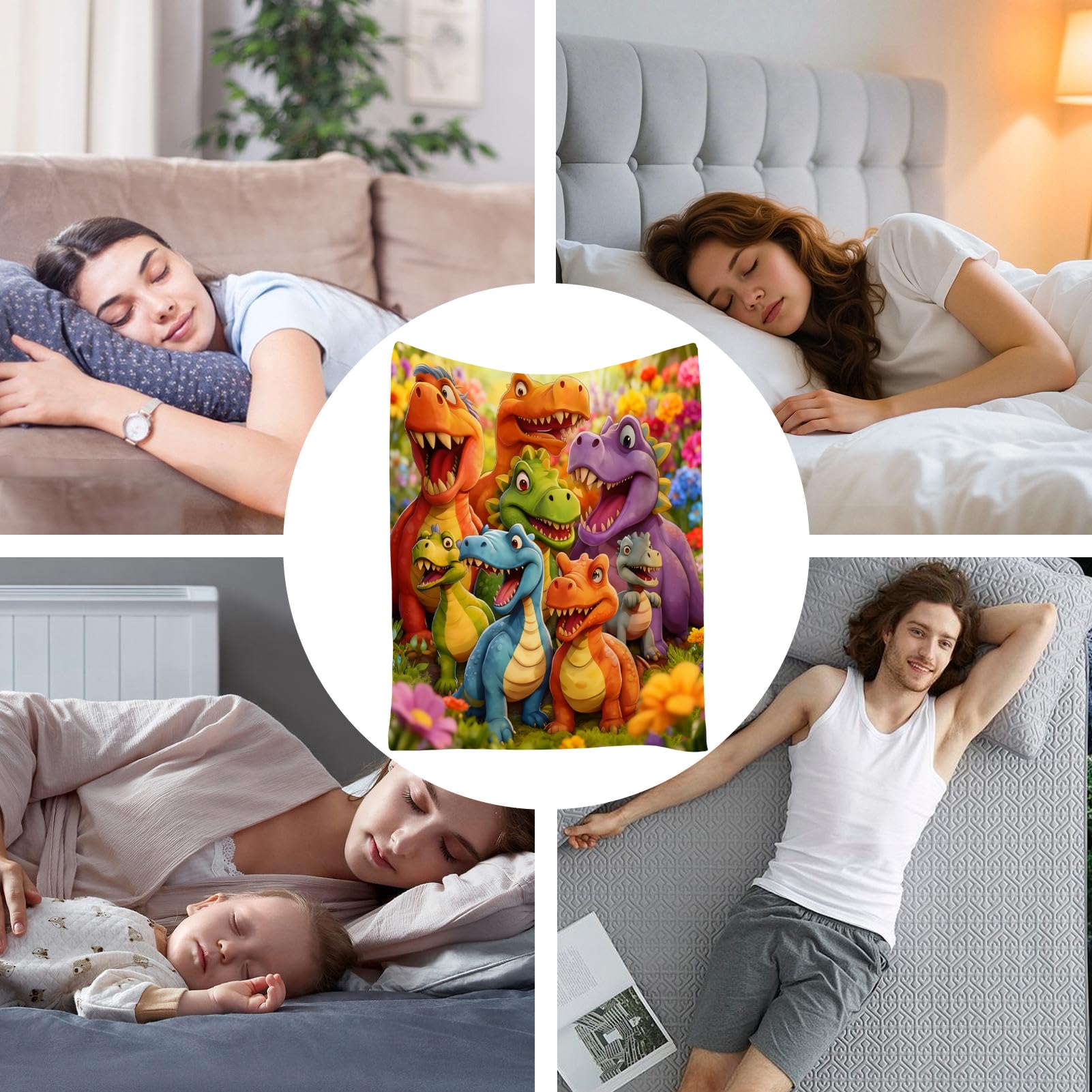 Coperta con dinosauro, ad asciugatura rapida, confortevole, coperta in pile con dinosauro, per camera da letto, casa, camera da letto, estate, inverno, Natale, compleanno, Halloween