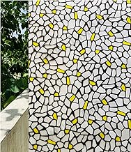 WALLMATE? Window Glass Film Privacy Film Office Home Decorative Frosted Film Blocking UV Rays Frosted Glass Window Film (Colored Frosted, 16x48 Inch) Yellow Stone