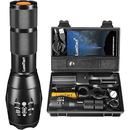 Lumitact G700 Led Torch Rechargeable Super Bright CREE Led Tactical Flashlight 2000 Lumen Zoomable Handheld Torches for Camping Hiking Emergency