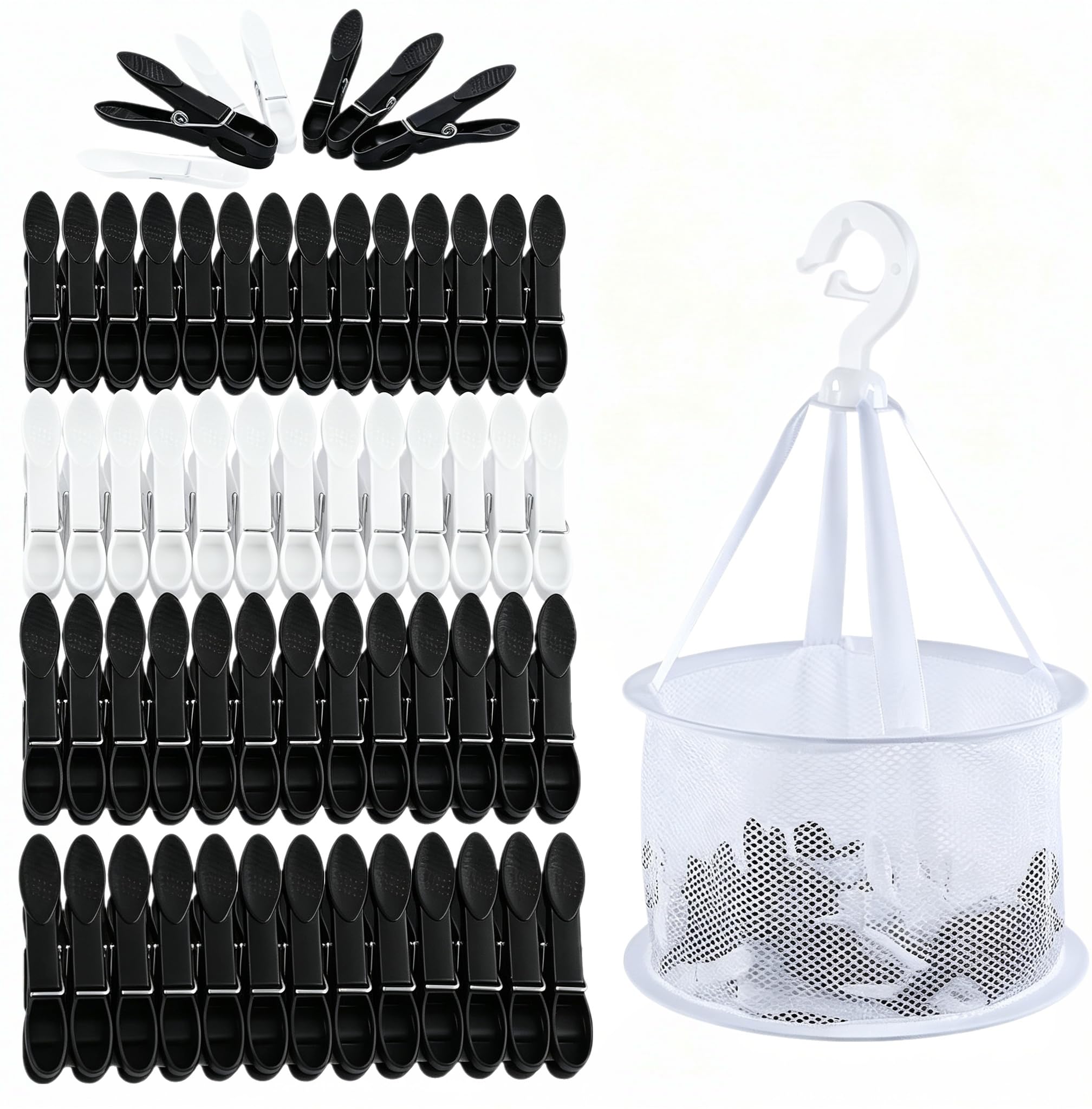 Clothes Pegs for Washing Line with Bag, 72pcs, Plastic Washing Pegs