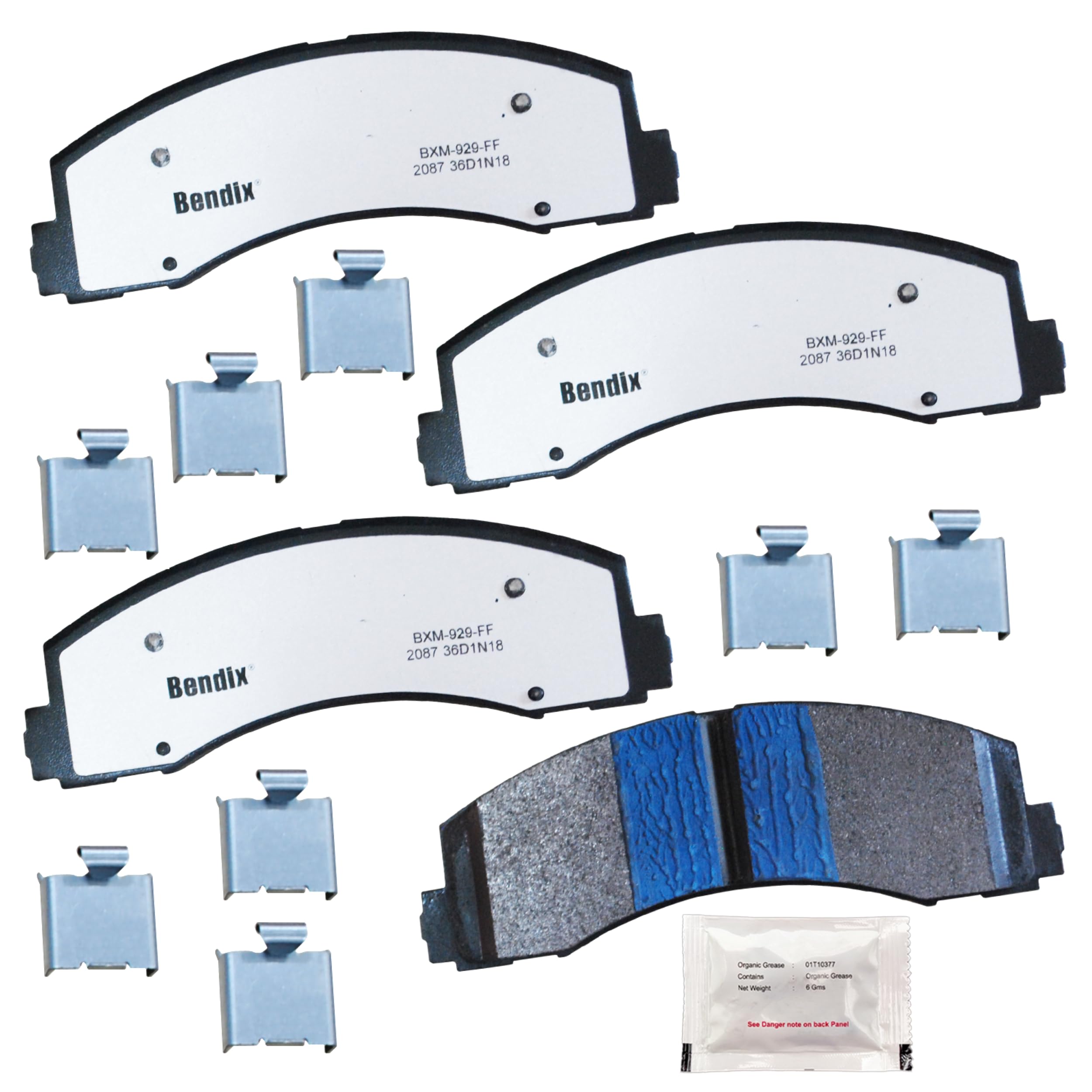 Bendix Fleet Metlok MKD2087FM Semi-Metallic Front Brake Pads for Ford Expedition 2021-2018, F-150 2020-2018, Lincoln Navigator 2021-2018