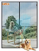 MAGZO Porta de tela magnética serve para portas de tamanho 188 x 96 polegadas, tamanho da tela 203 x 246 cm, malha de ímãs fortes, rede de fibra de vidro reforçada para entradas deslizantes e de pátio