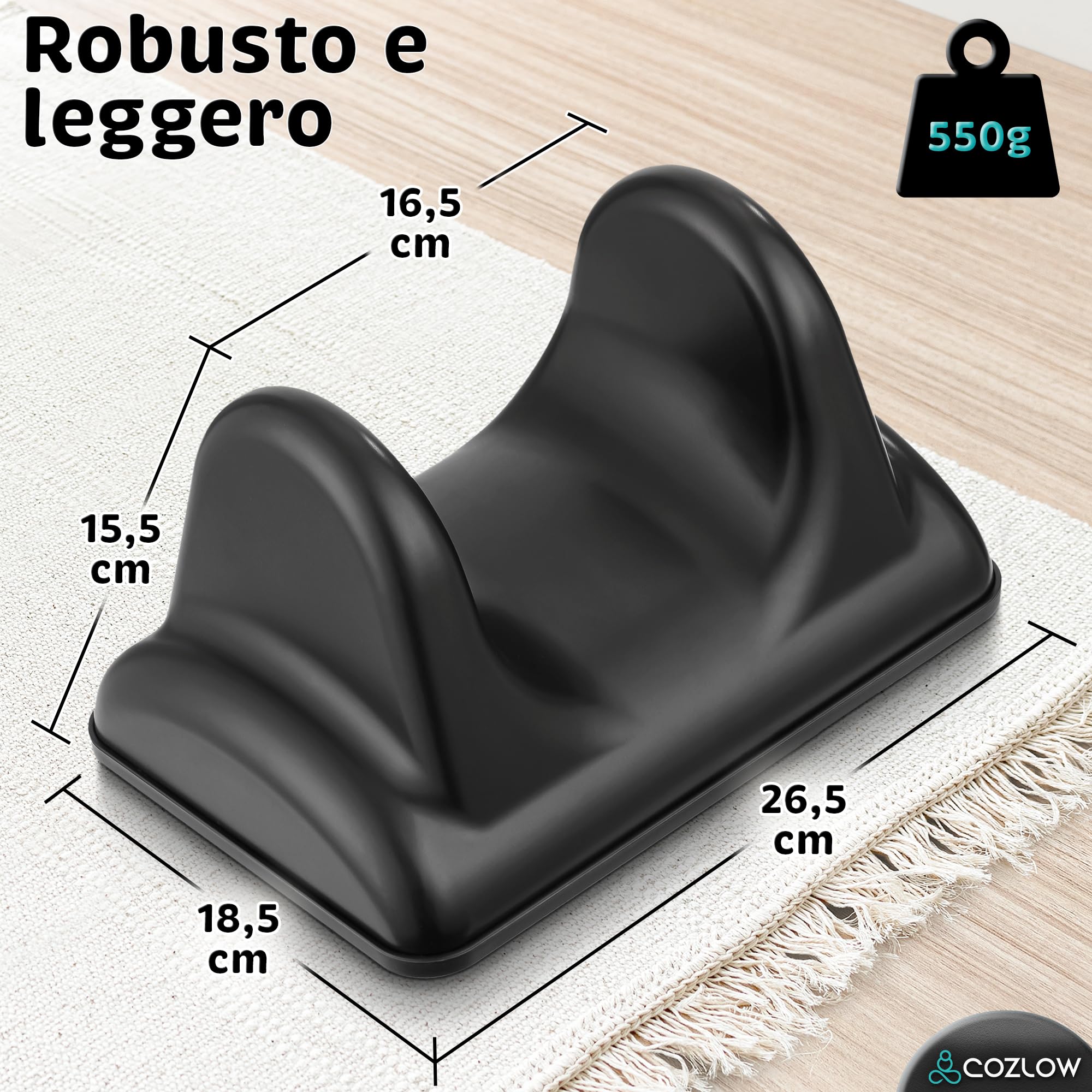 Strumento per massaggio con rilascio dello psoas - Nero - Barella per muscoli flessori di schiena e fianchi - Massaggiatore per tessuti profondi con punto trigger per alleviare il dolore - di Cozlow