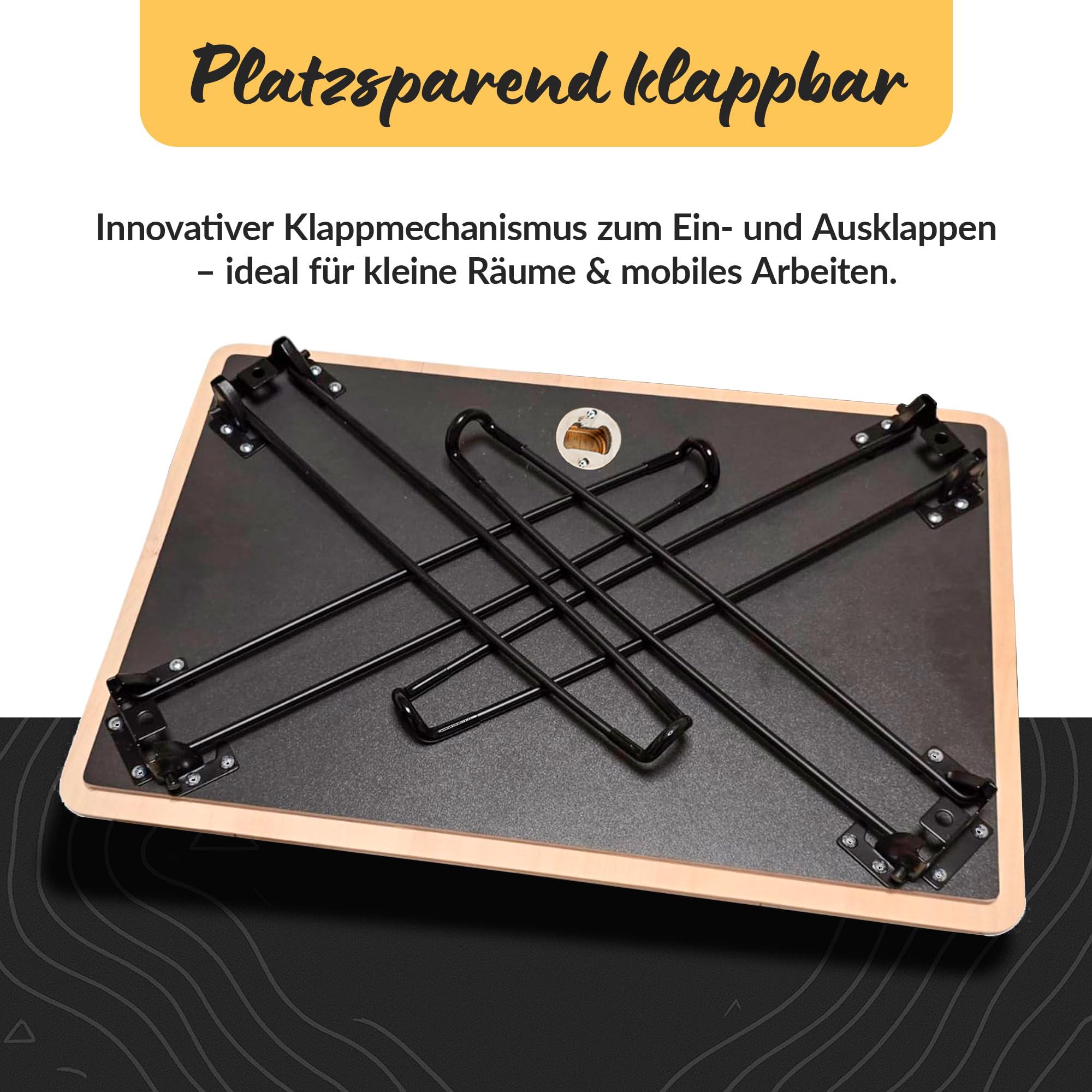 KYOOB Klappbare Haarnadel Tischbeine 50 cm mit hochwertigen Assy Schrauben | Metall-Tischbeine für Couchtisch & Beistelltisch | robuste Hairpin Legs | platzsparend, modern & leicht montierbar